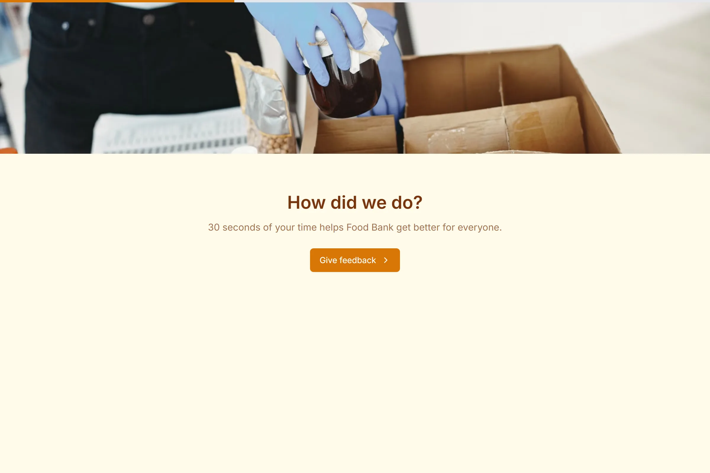 Food Bank Quick Feedback template preview