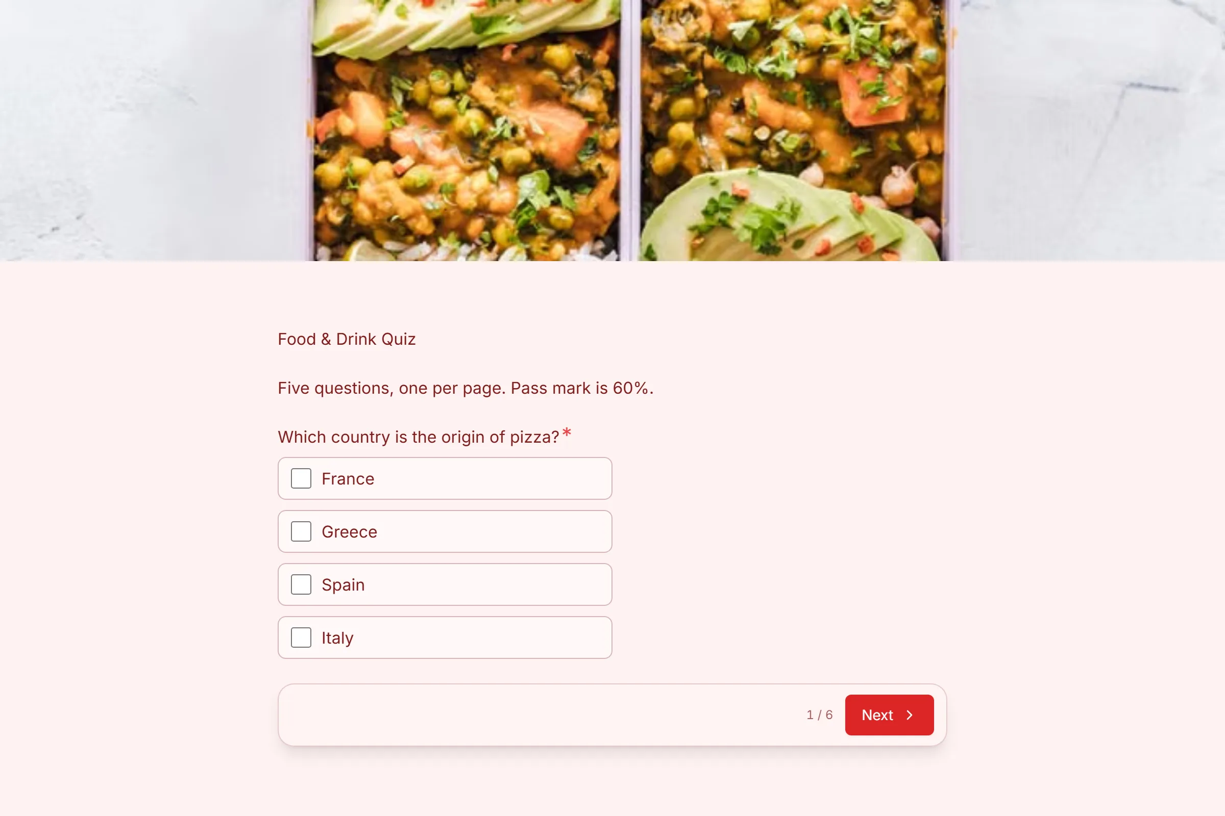 Food & Drink Quiz template preview