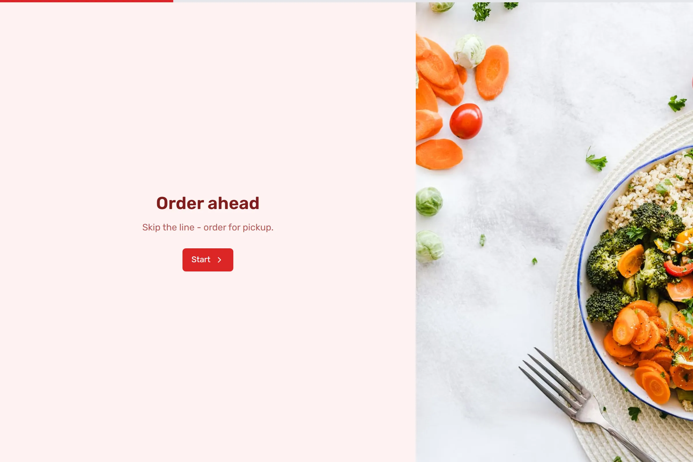 Food Order (Pickup) template preview