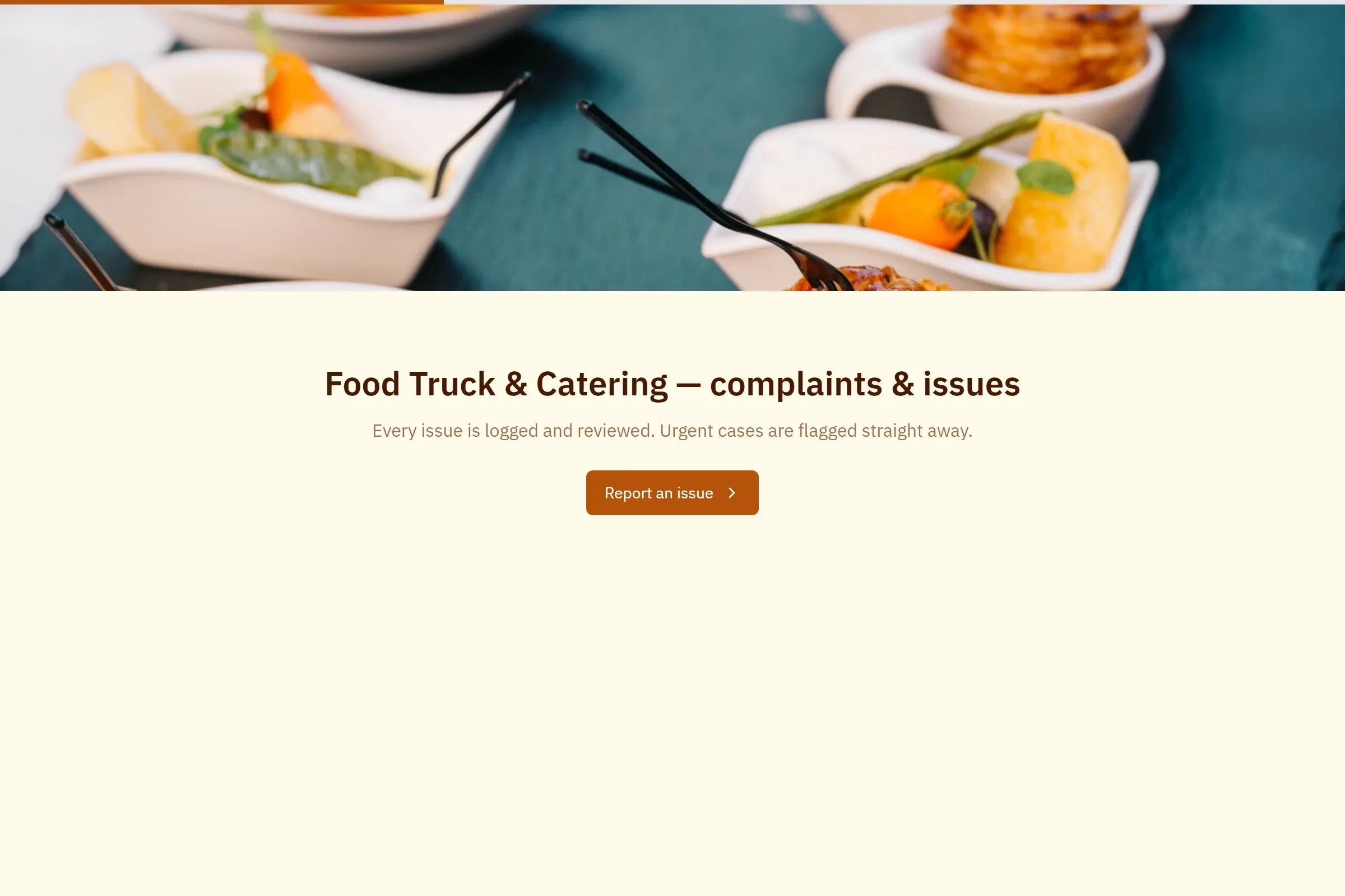 Food Truck & Catering Complaint / Issue Form template preview
