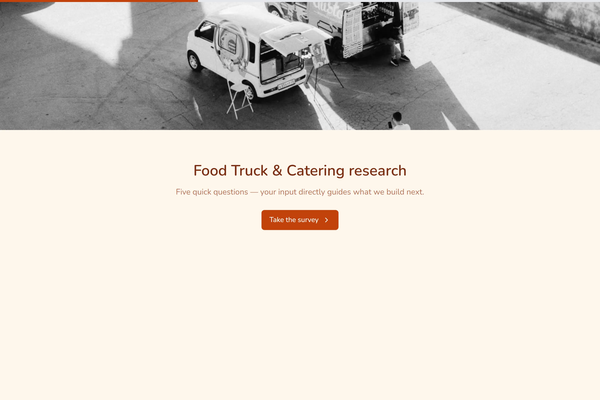 Food Truck & Catering Market Research Survey template preview