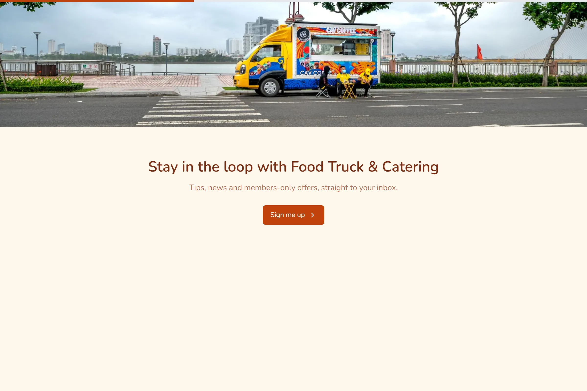 Food Truck & Catering Newsletter & Updates Signup template preview