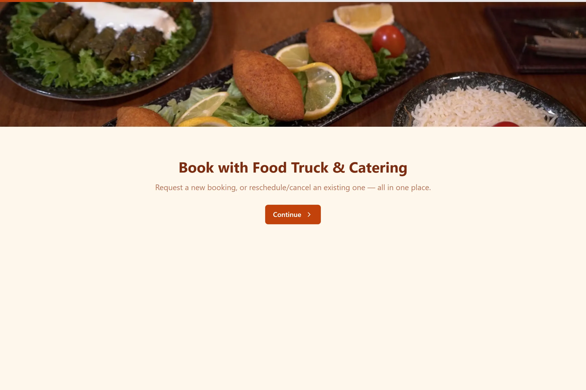 Food Truck & Catering Tasting Booking template preview