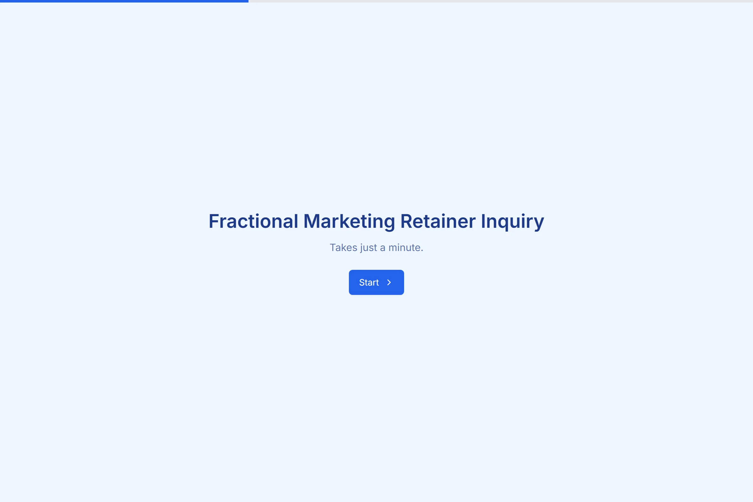 Fractional Marketing Retainer Inquiry template preview