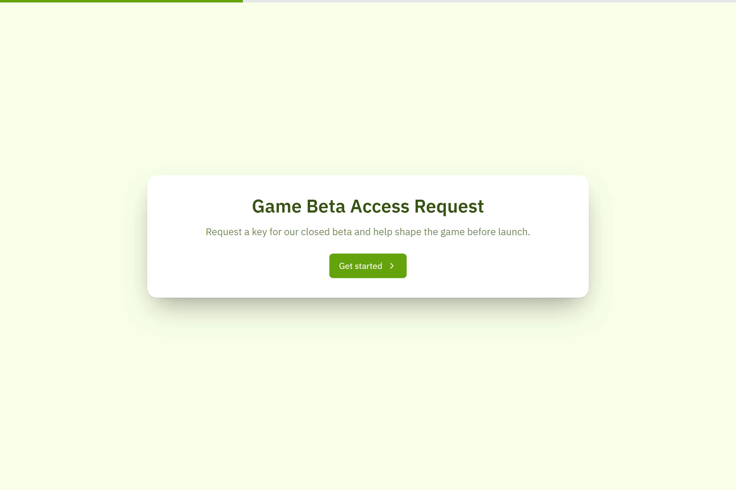 Game Beta Access Request template preview