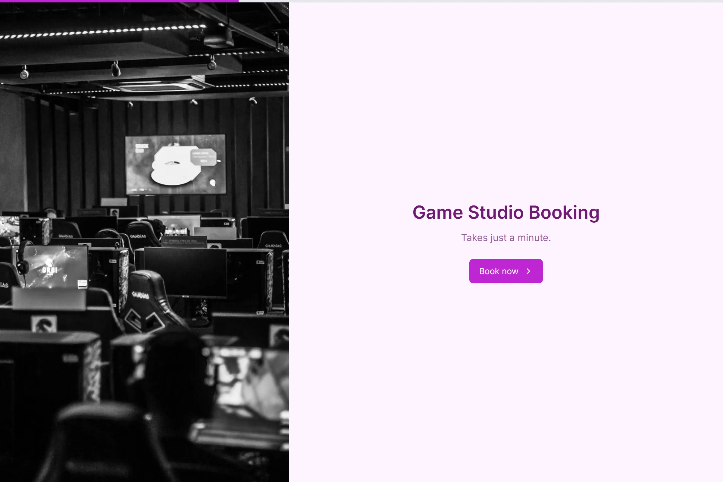 Game Studio Booking template preview