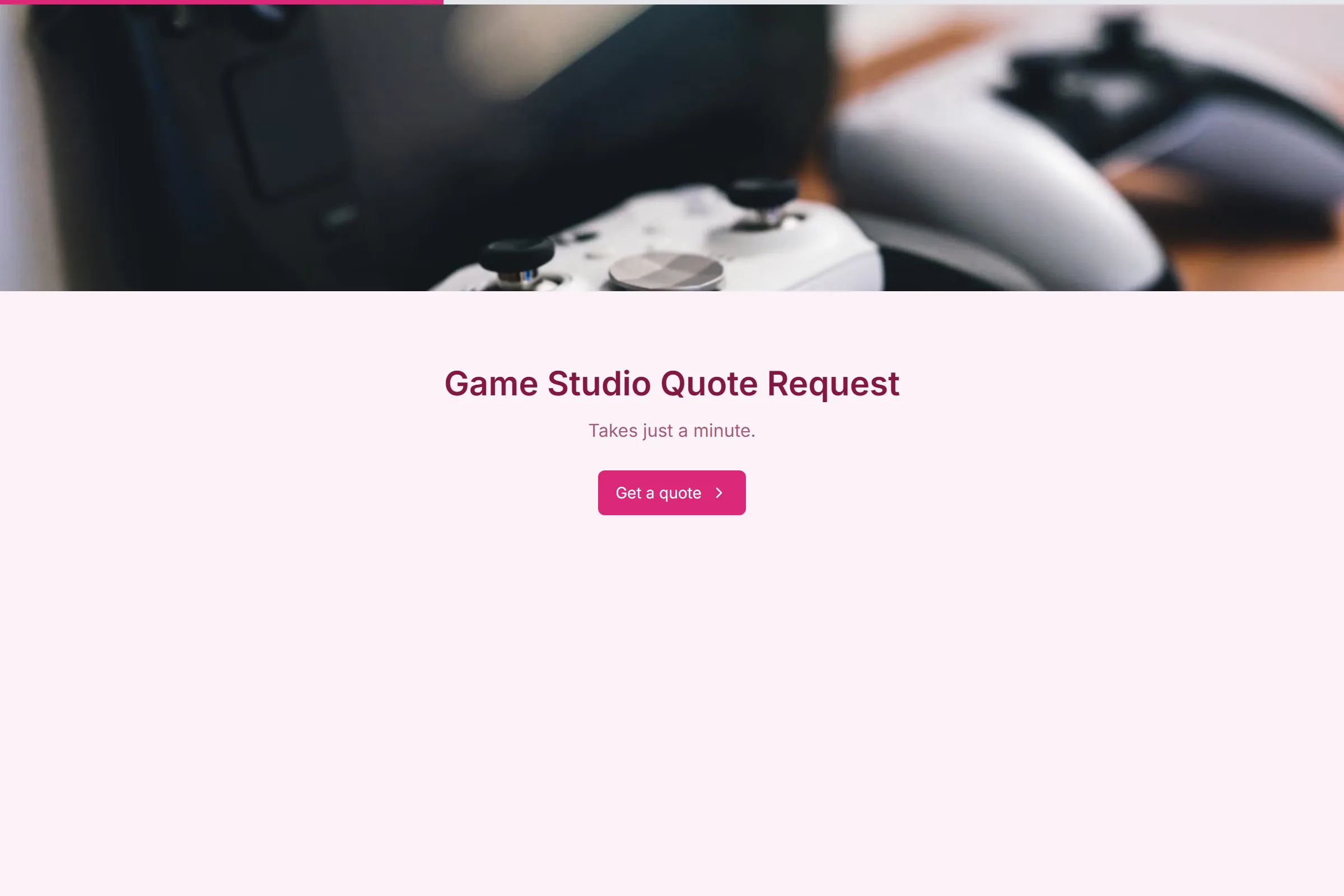 Game Studio Quote Request template preview