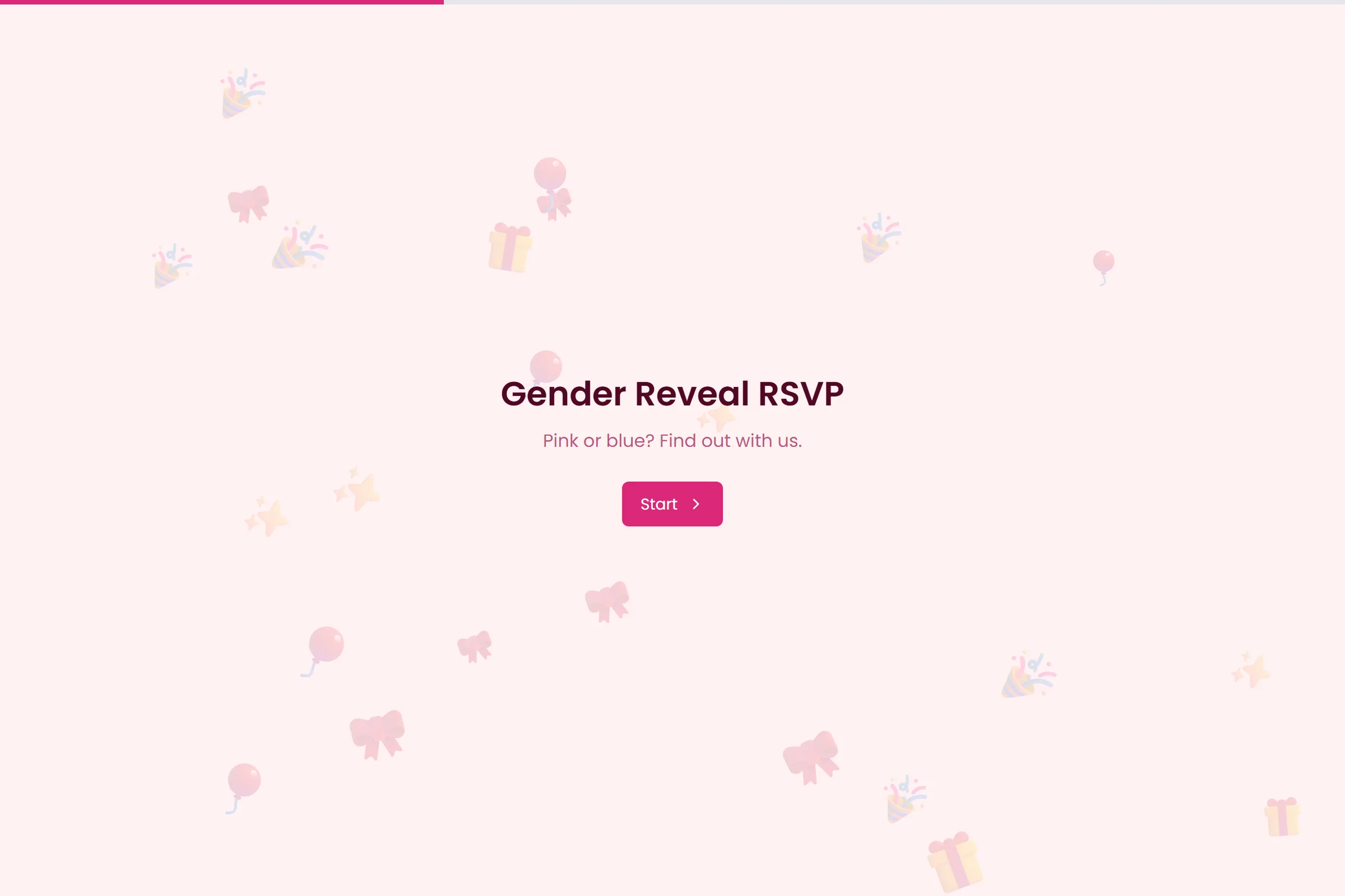 Gender Reveal RSVP template preview