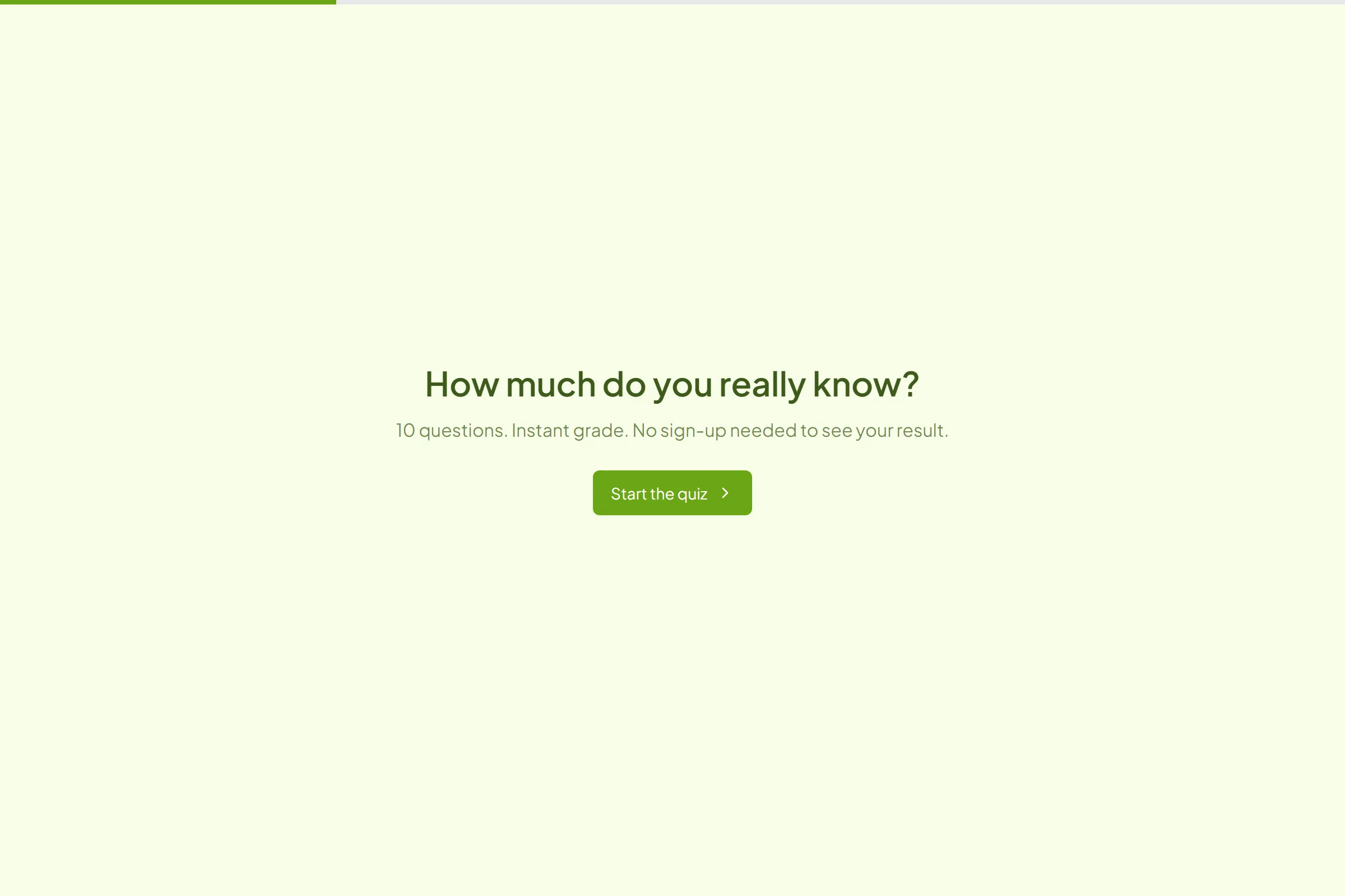 General Knowledge Graded Quiz template preview