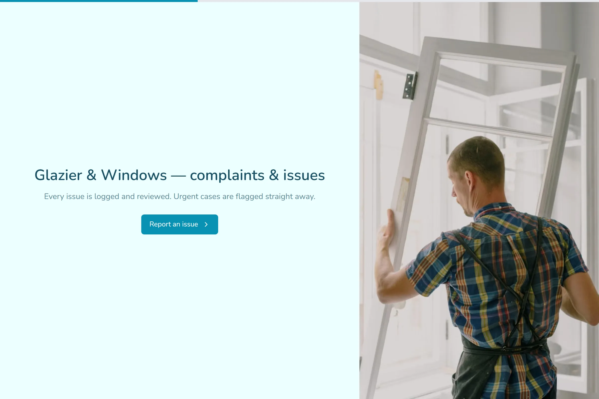 Glazier & Windows Complaint / Issue Form template preview