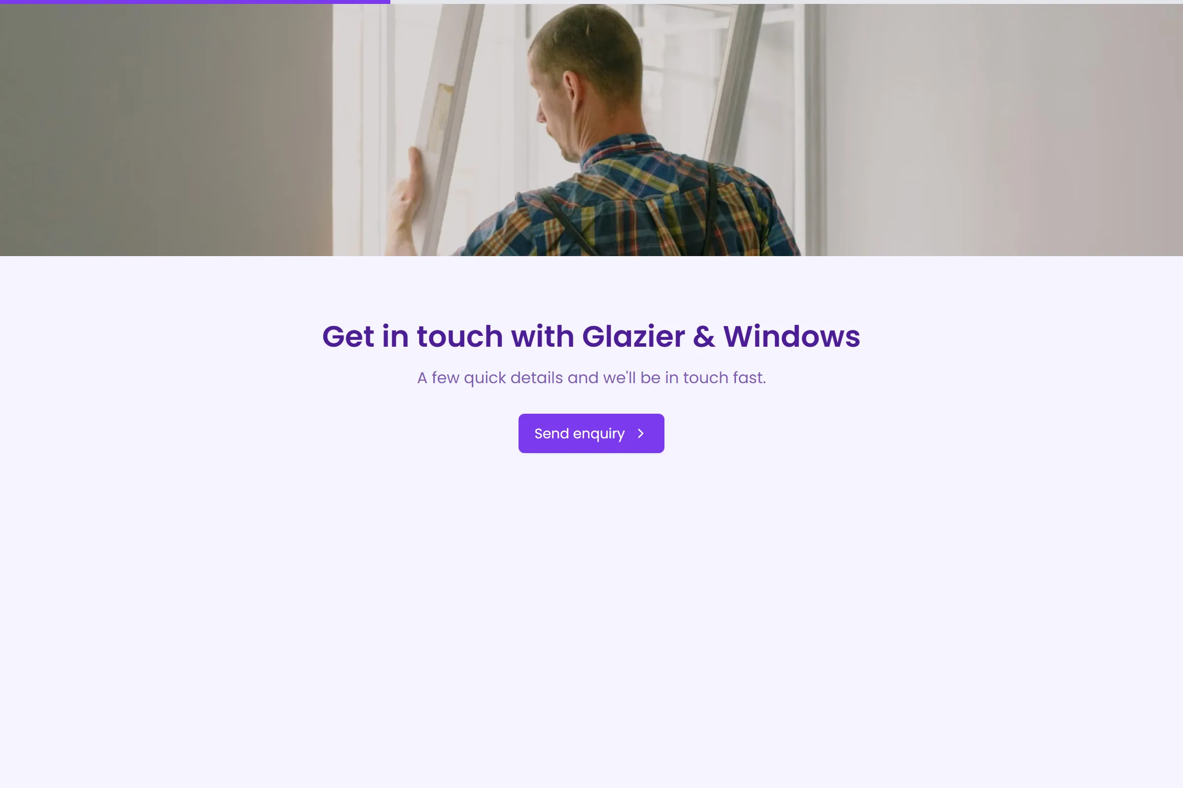 Glazier & Windows Enquiry template preview