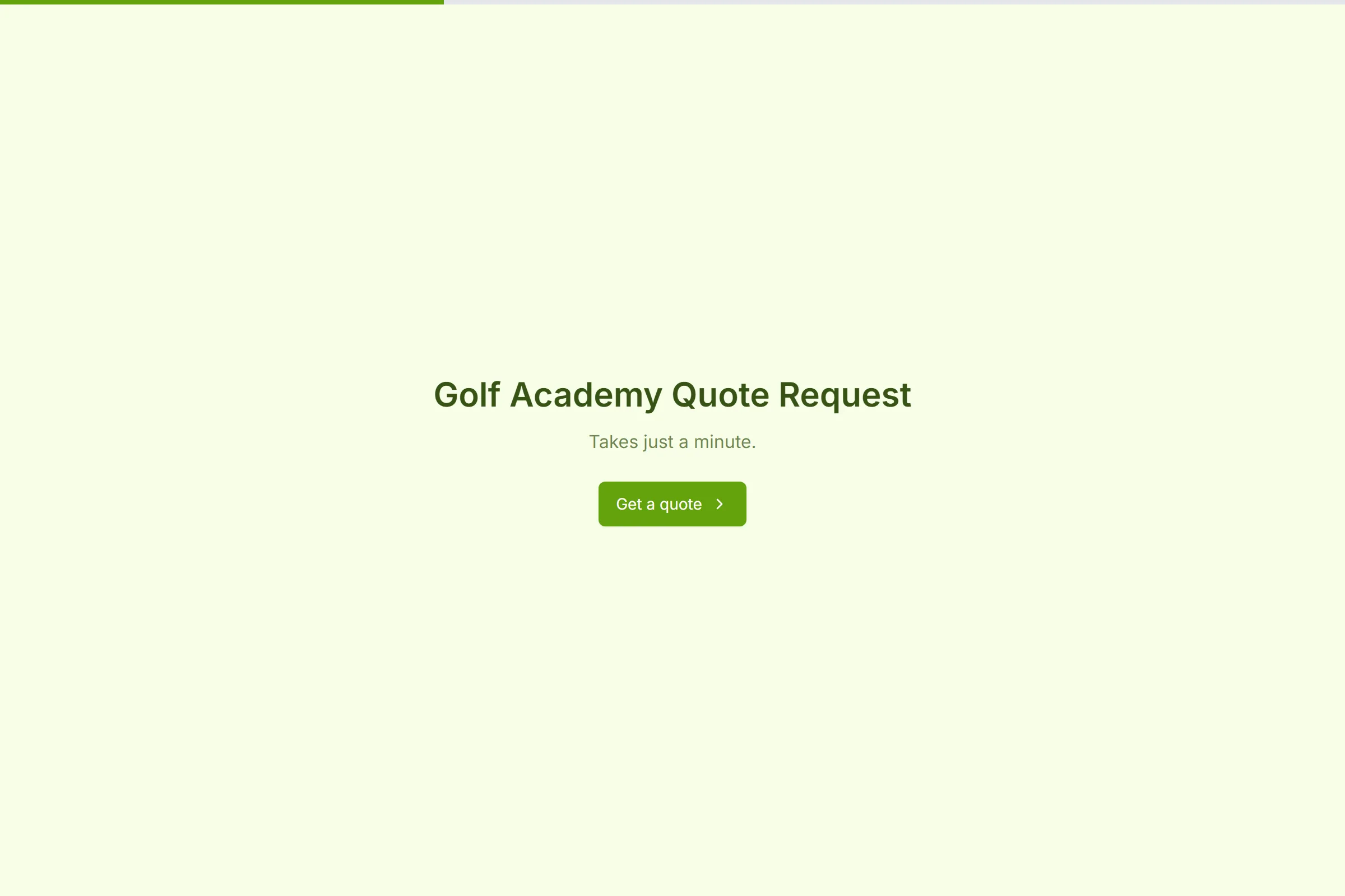 Golf Academy Quote Request template preview