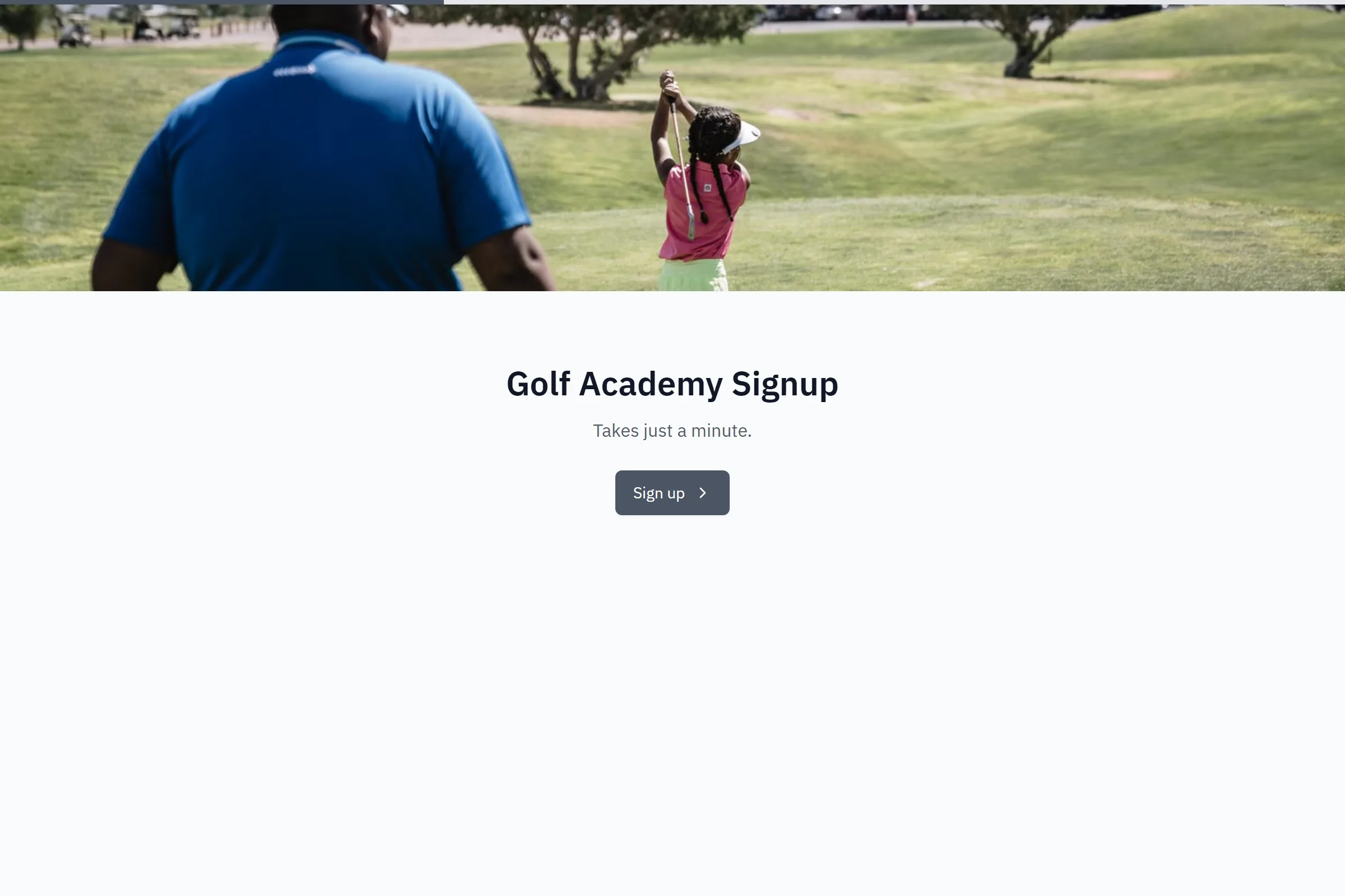 Golf Academy Signup template preview