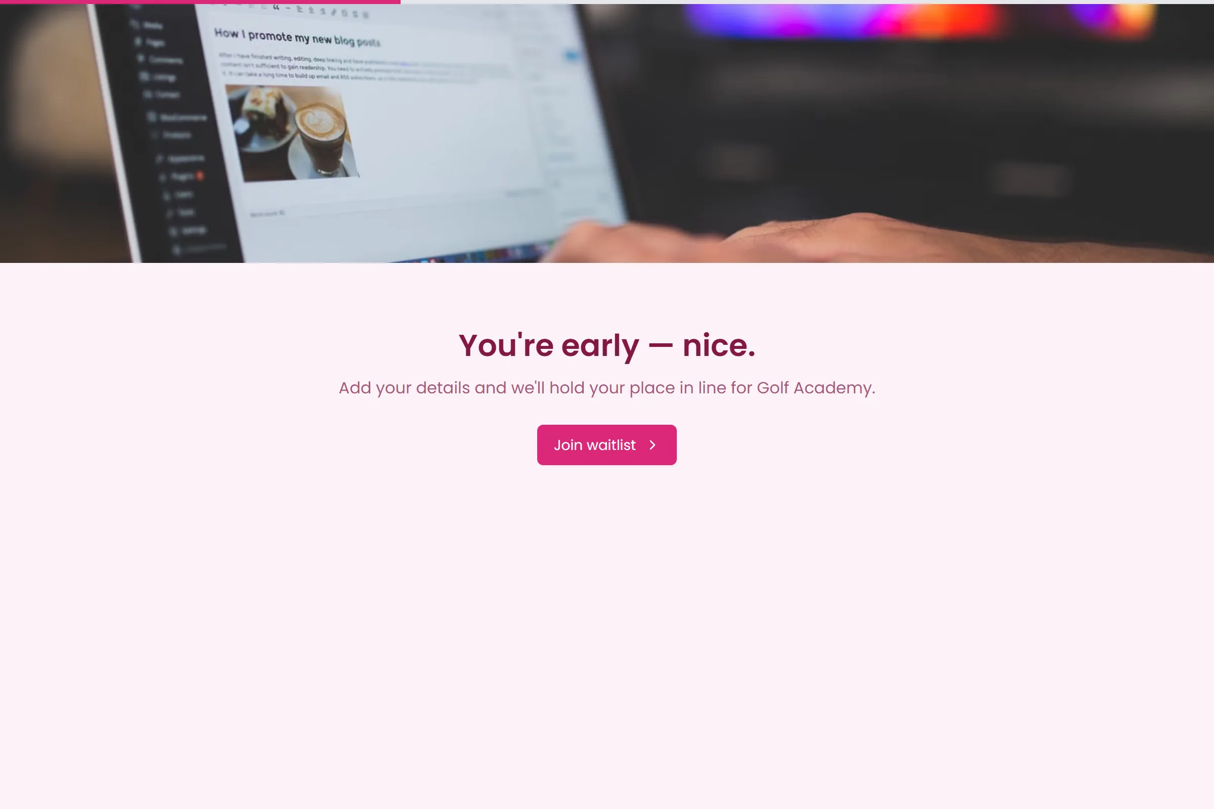 Golf Academy Waitlist template preview
