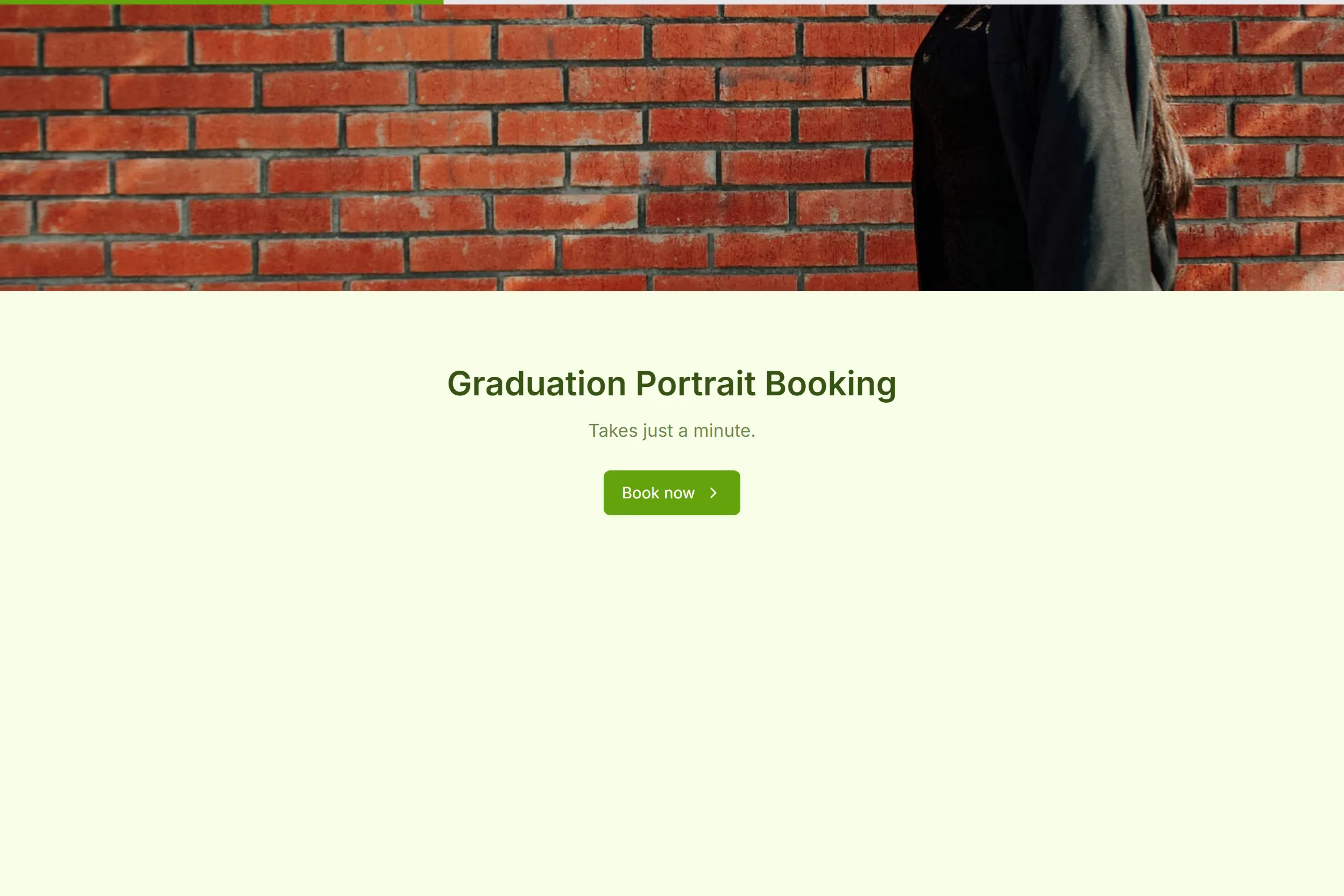 Graduation Portrait Booking template preview