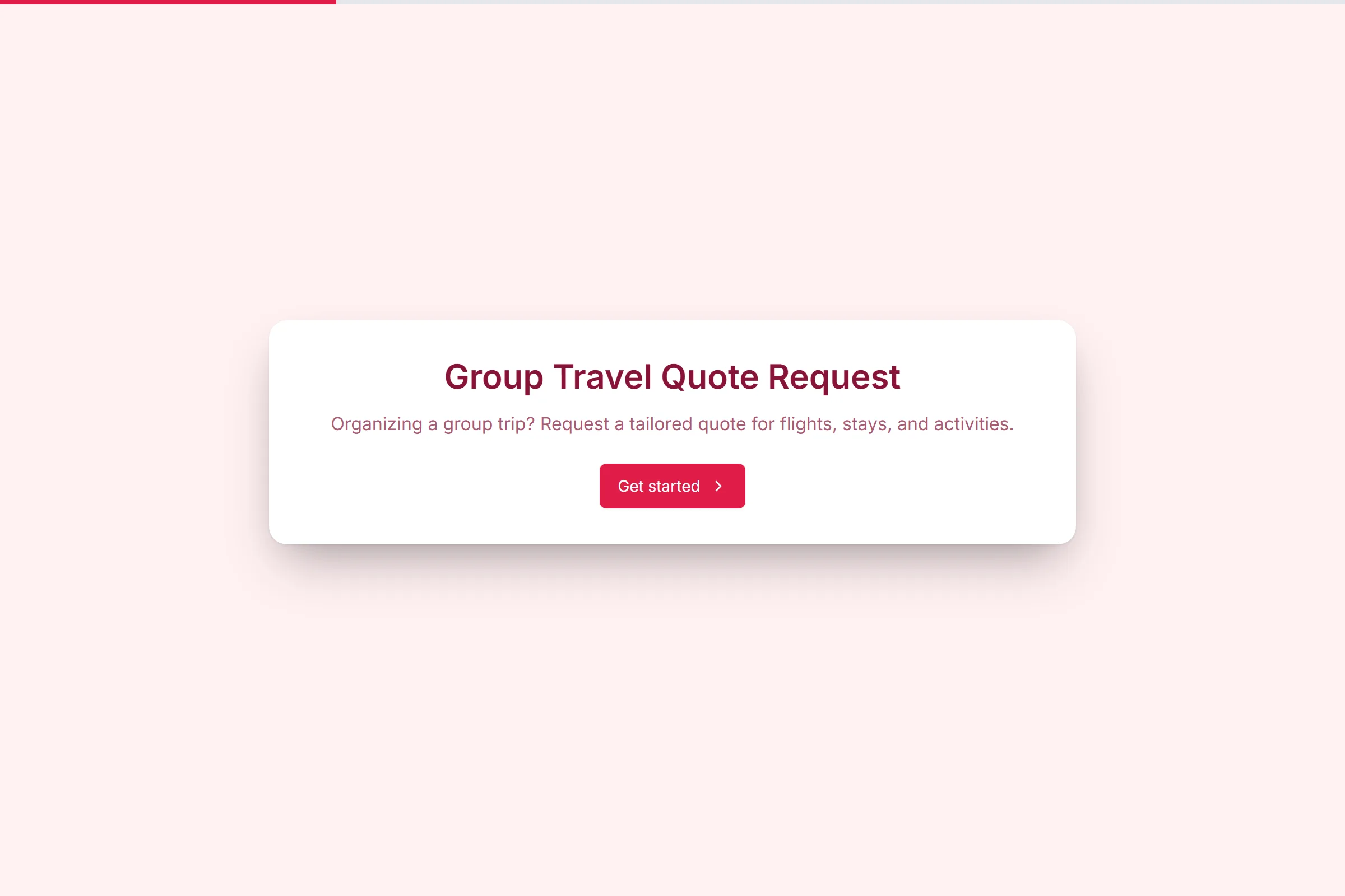 Group Travel Quote Request template preview