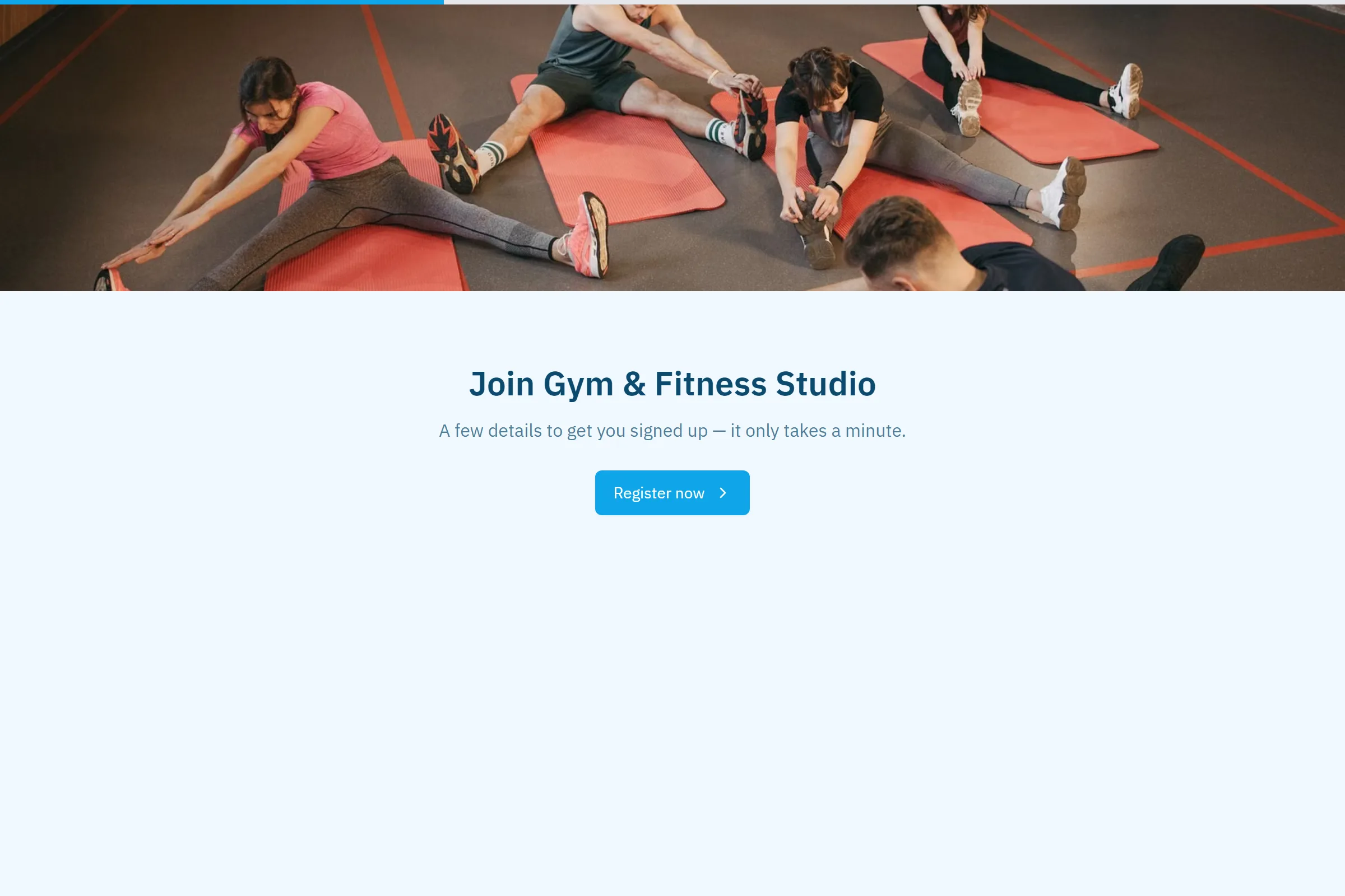Gym & Fitness Studio Class Registration template preview