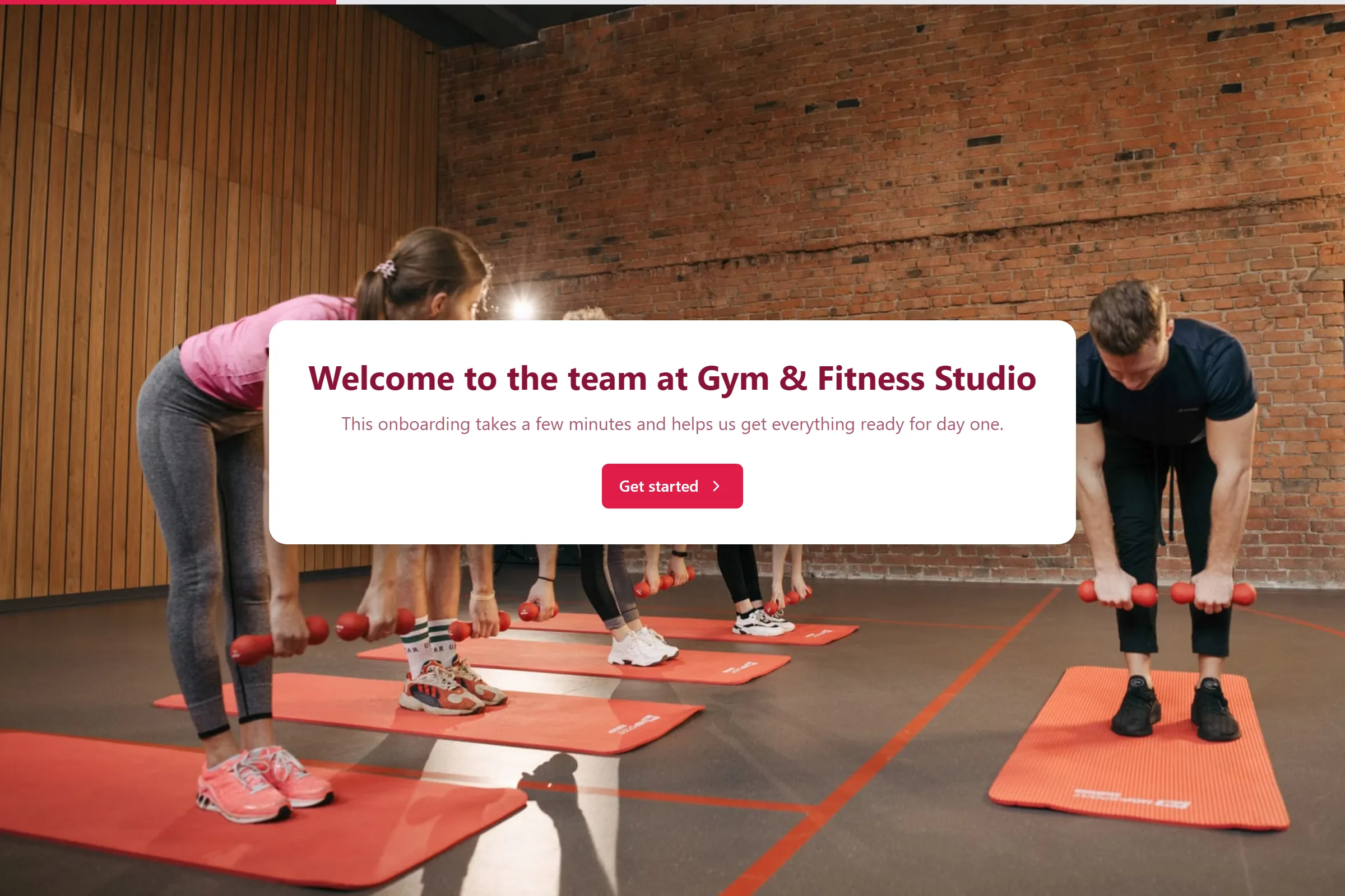 Gym & Fitness Studio New Starter Onboarding template preview