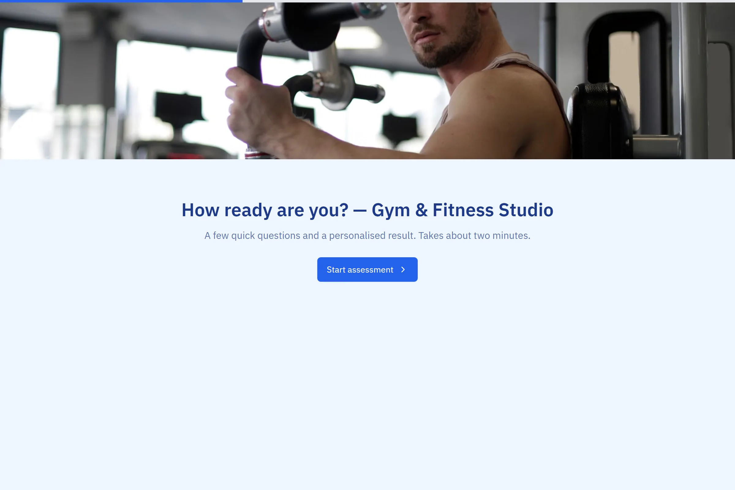 Gym & Fitness Studio Skills & Goals Assessment template preview