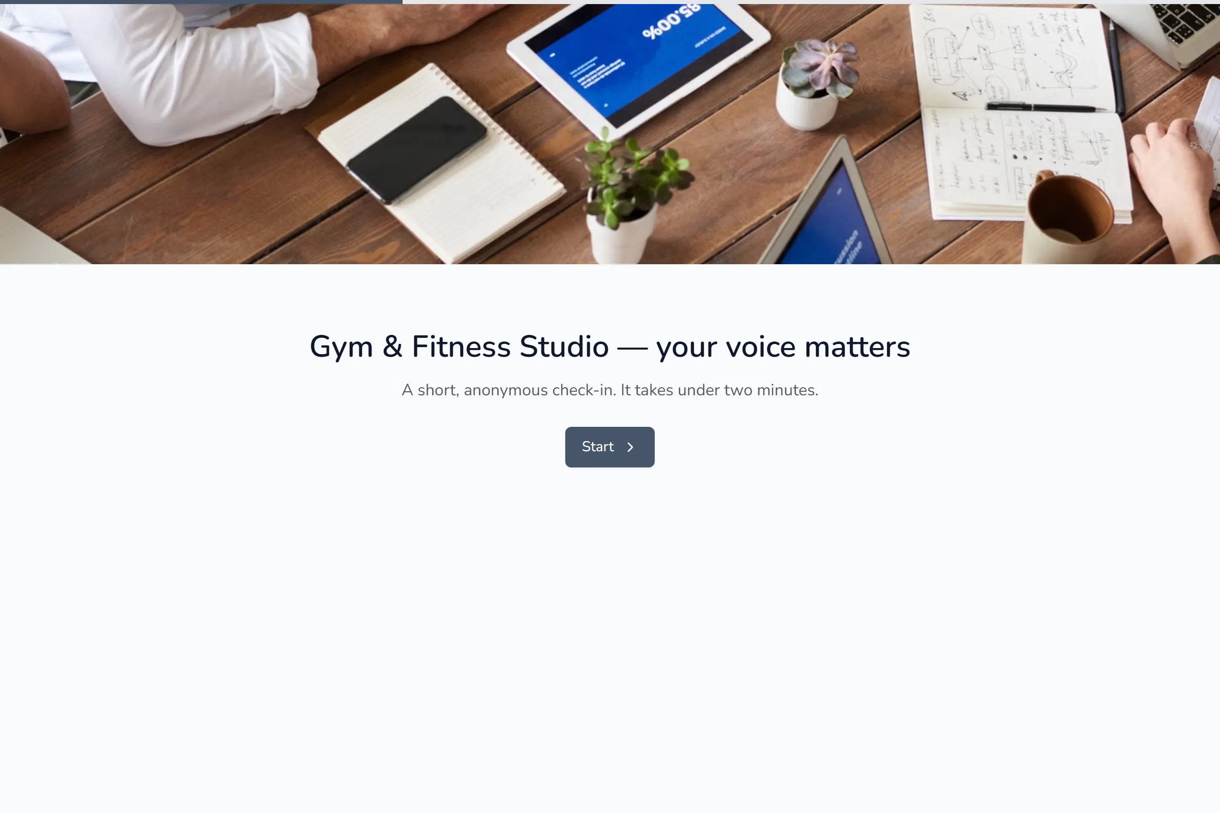 Gym & Fitness Studio Team Pulse Survey template preview