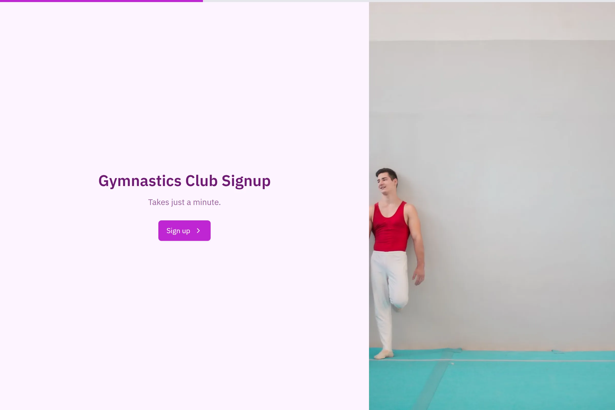 Gymnastics Club Signup template preview