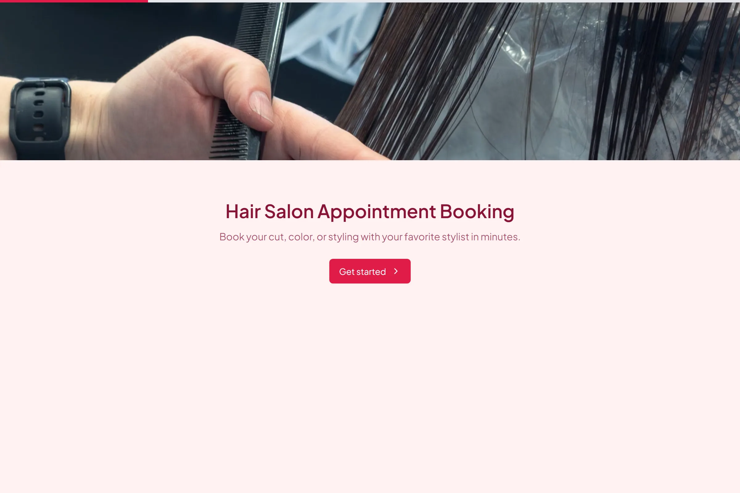 Hair Salon Appointment Booking template preview