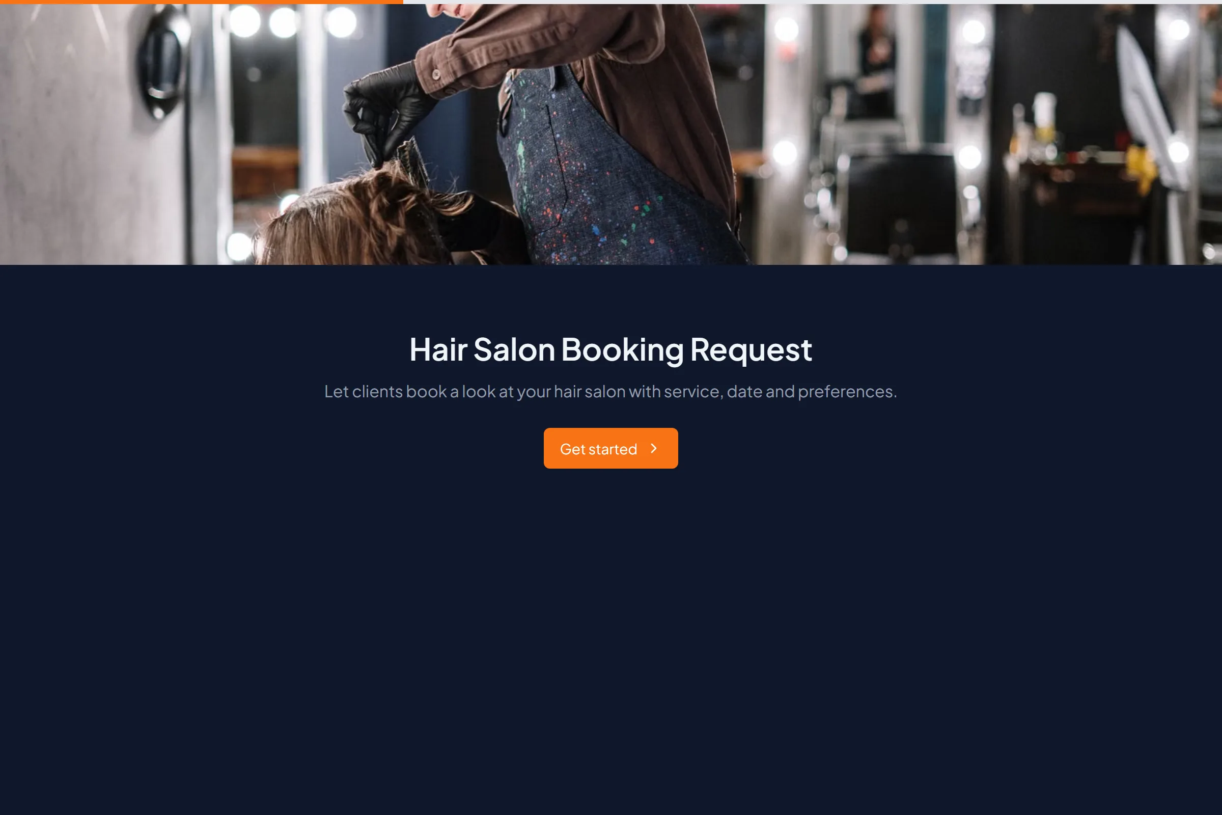 Hair Salon Booking Request template preview