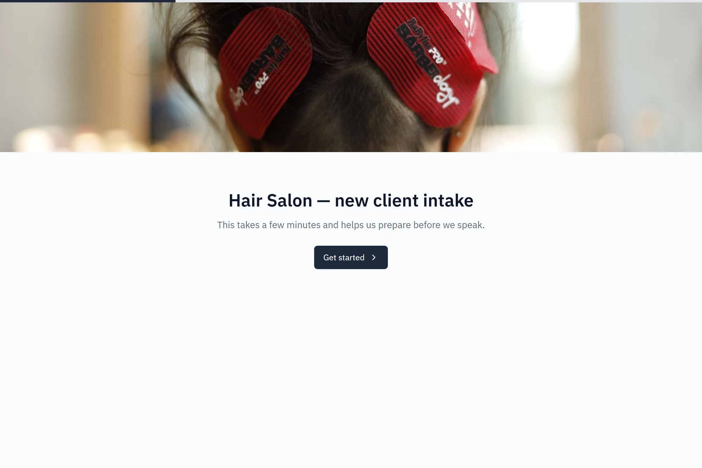 Hair Salon New Client Intake template preview