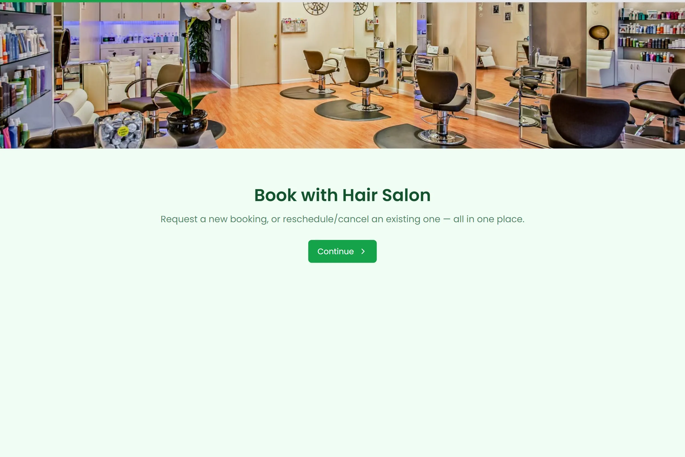 Hair Salon Reschedule / Cancel Request template preview