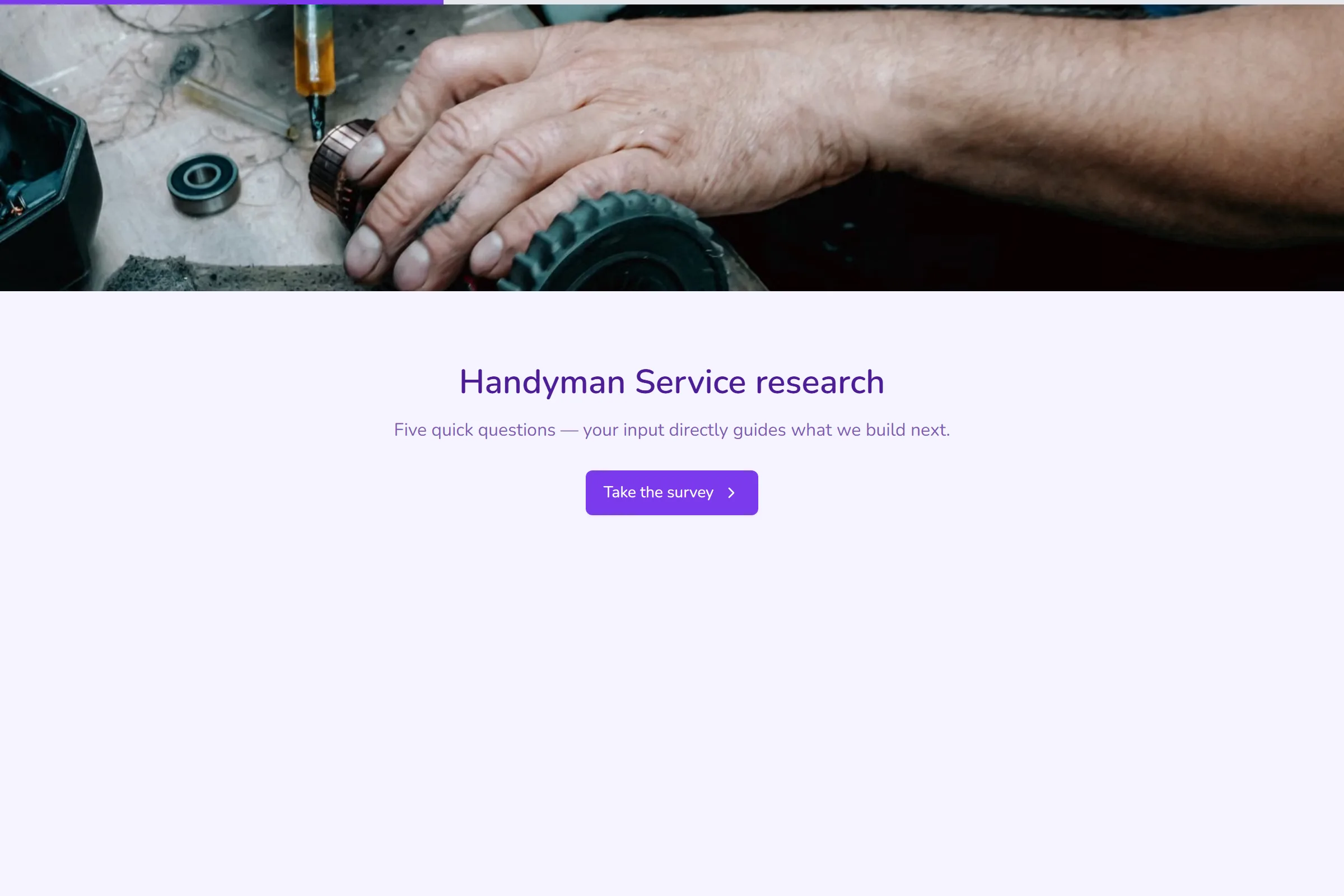 Handyman Service Market Research Survey template preview