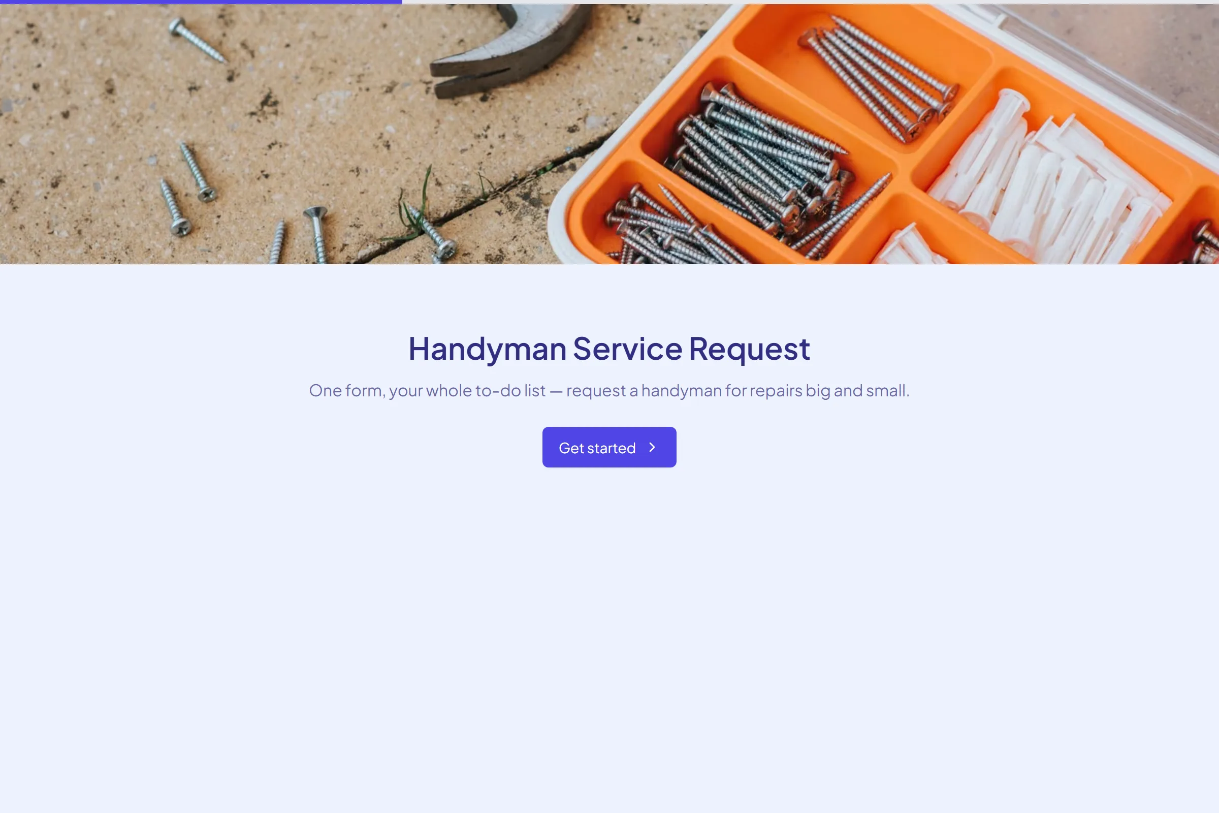 Handyman Service Request template preview