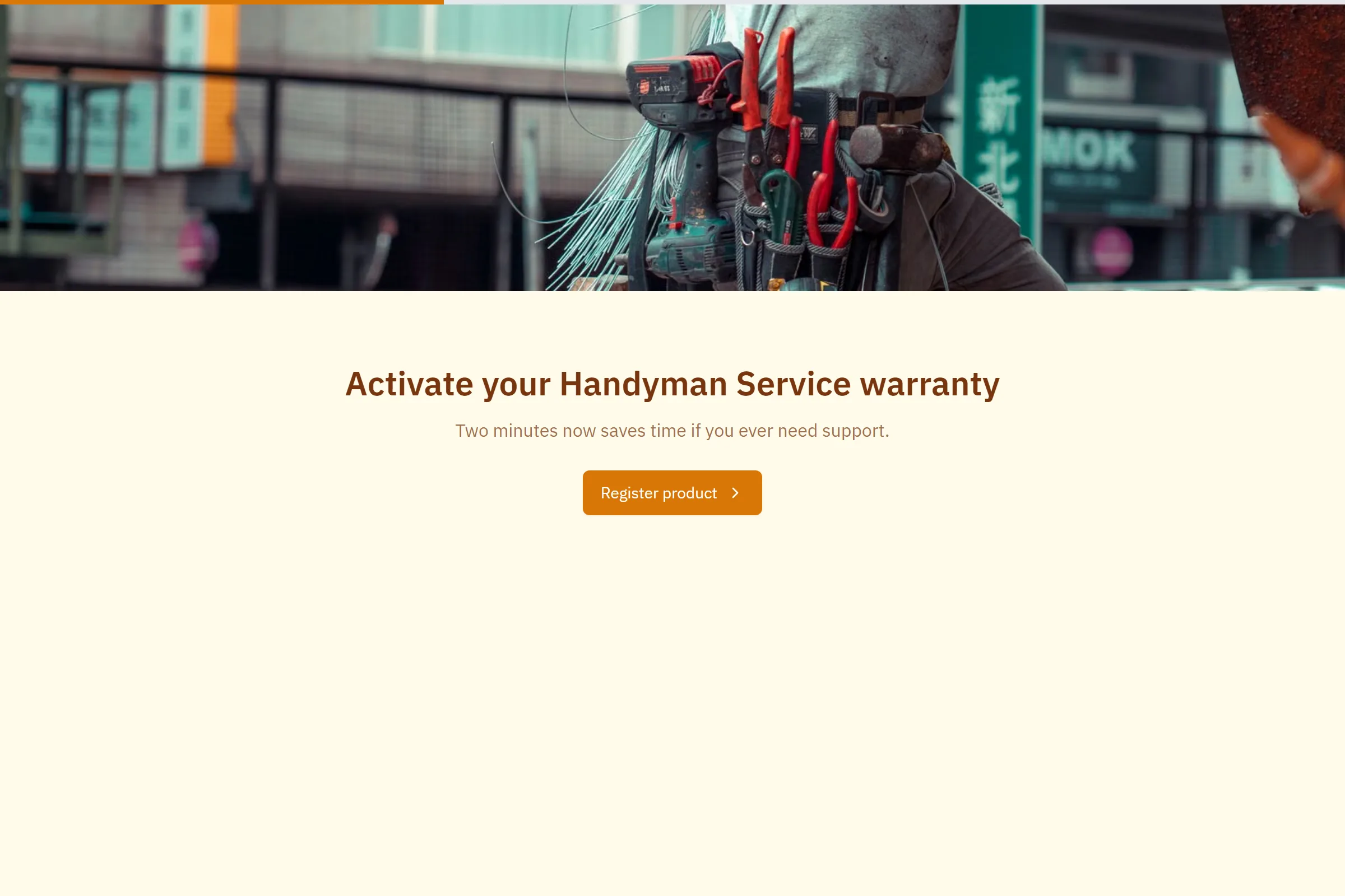 Handyman Service Warranty Registration template preview