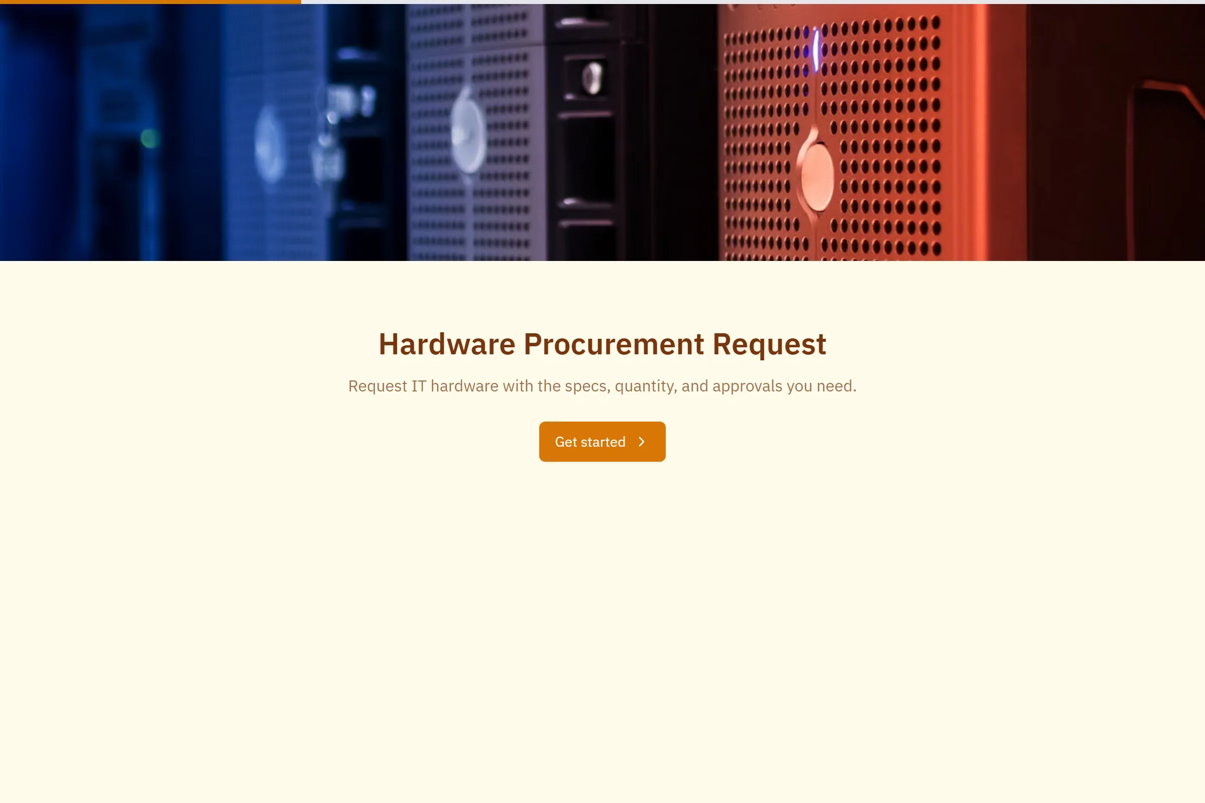 Hardware Procurement Request template preview