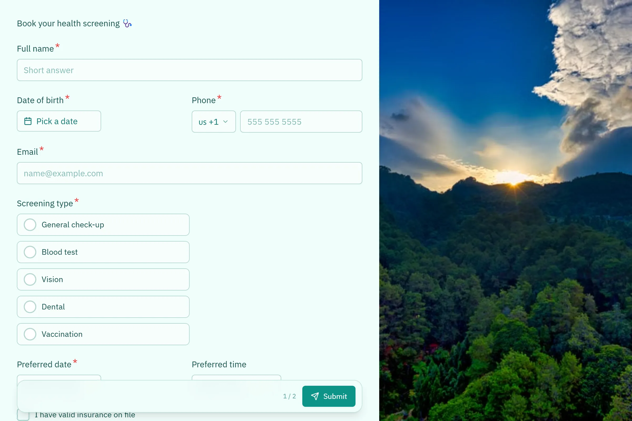 Health Screening Appointment template preview