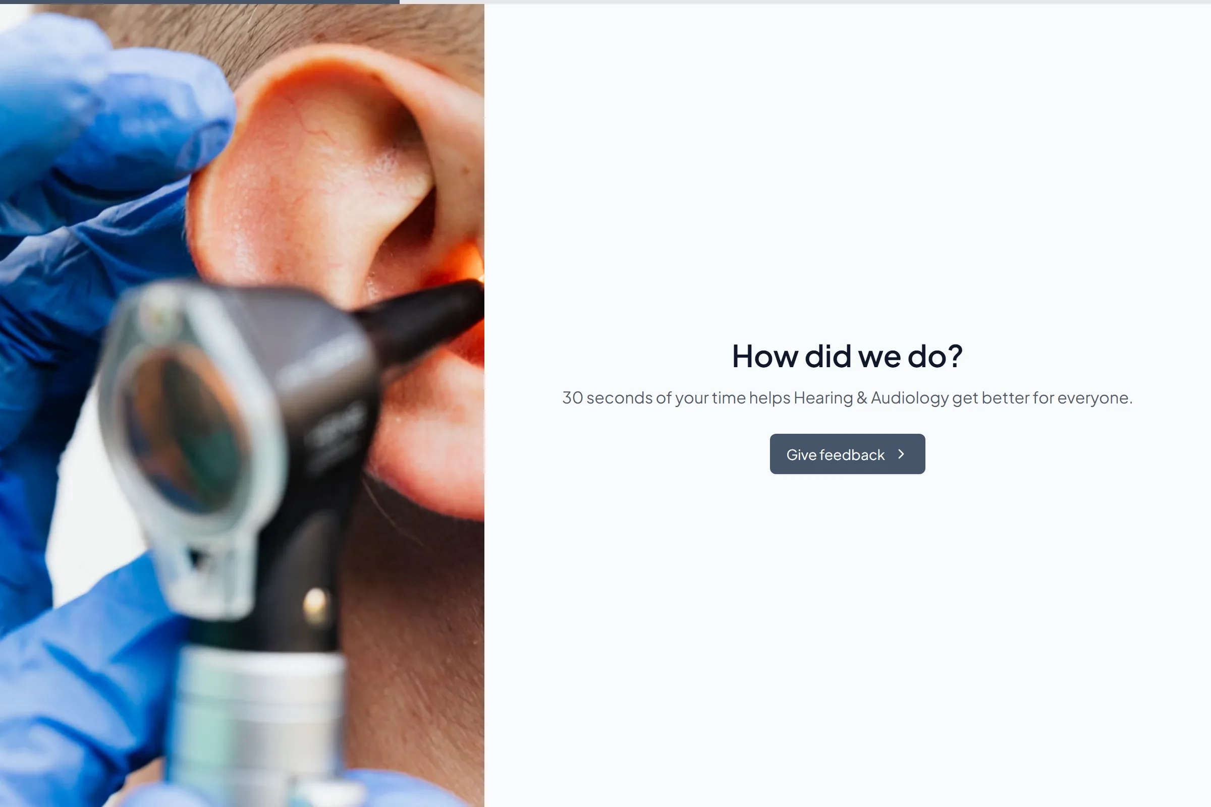 Hearing & Audiology Quick Feedback template preview