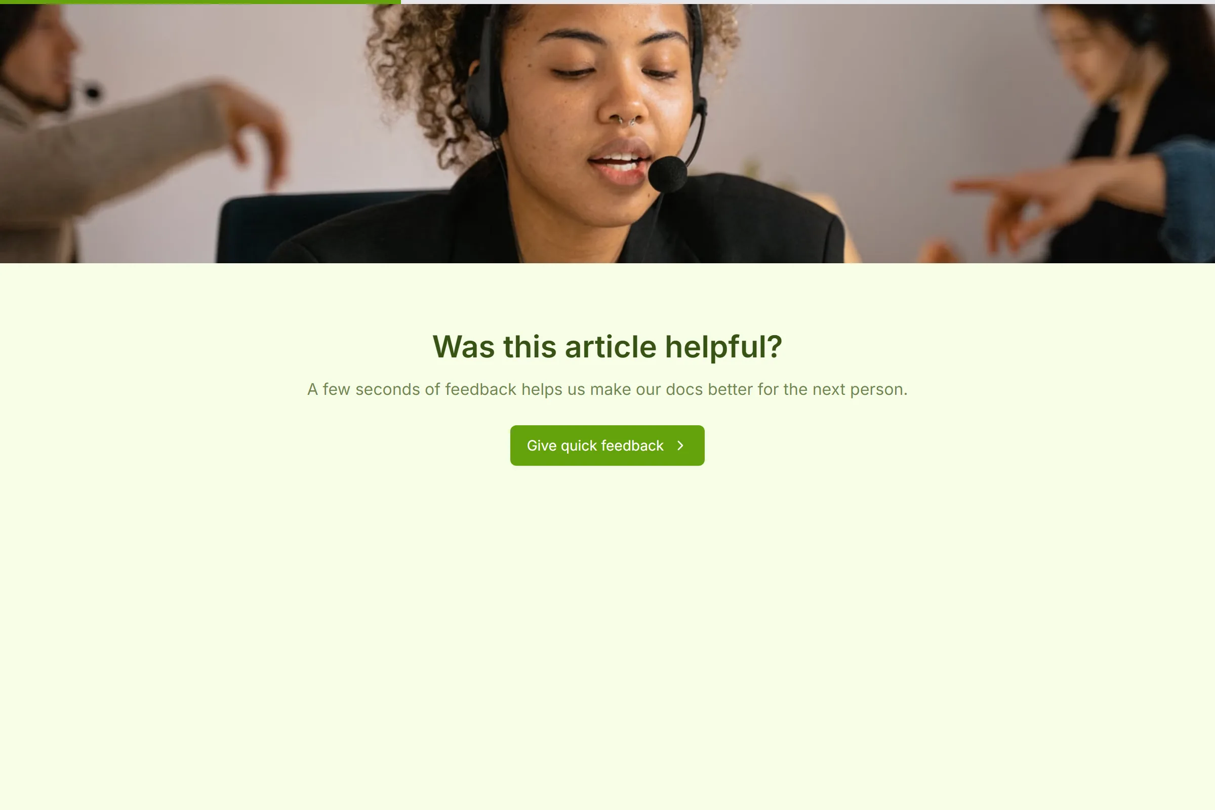 Help Center Article Feedback template preview