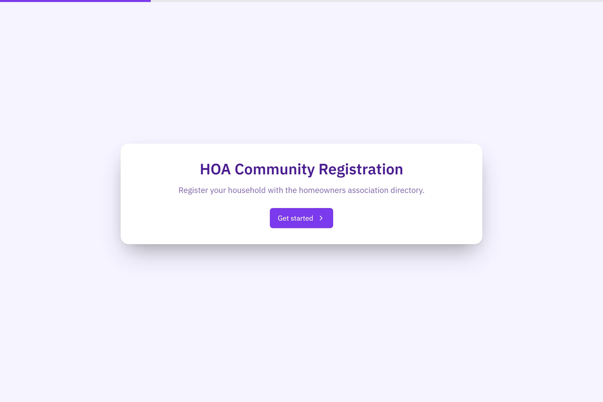HOA Community Registration template preview