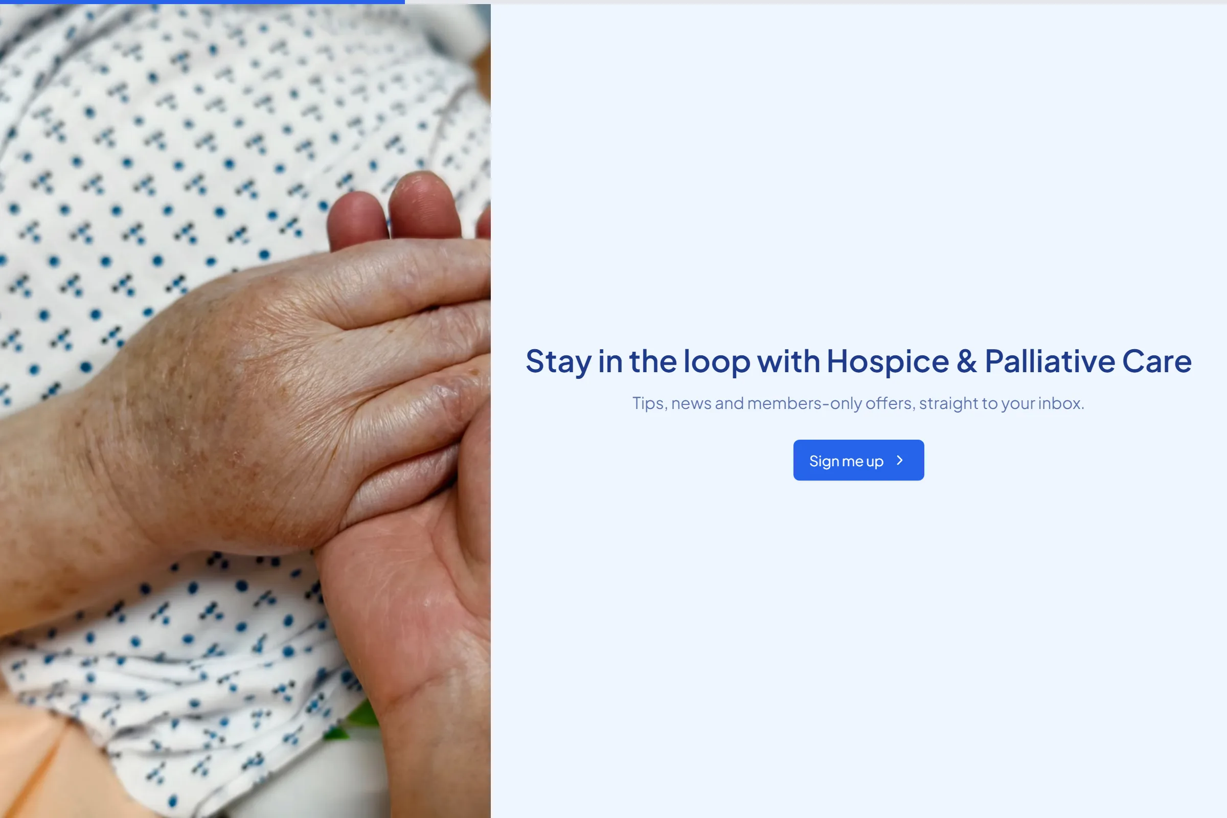 Hospice & Palliative Care Newsletter & Updates Signup template preview