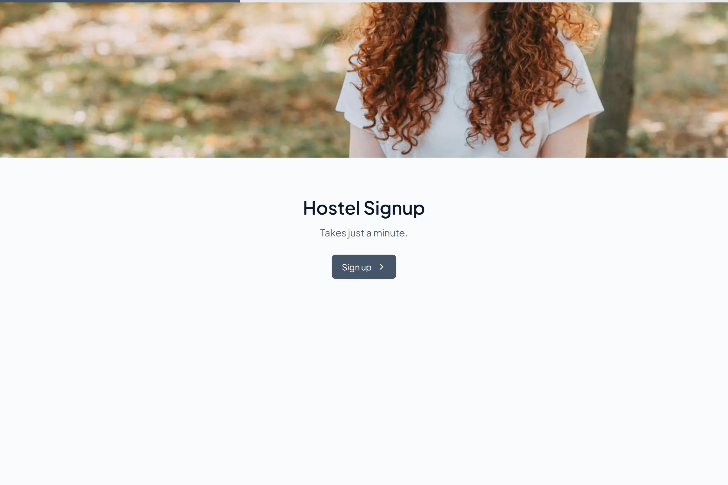 Hostel Signup template preview