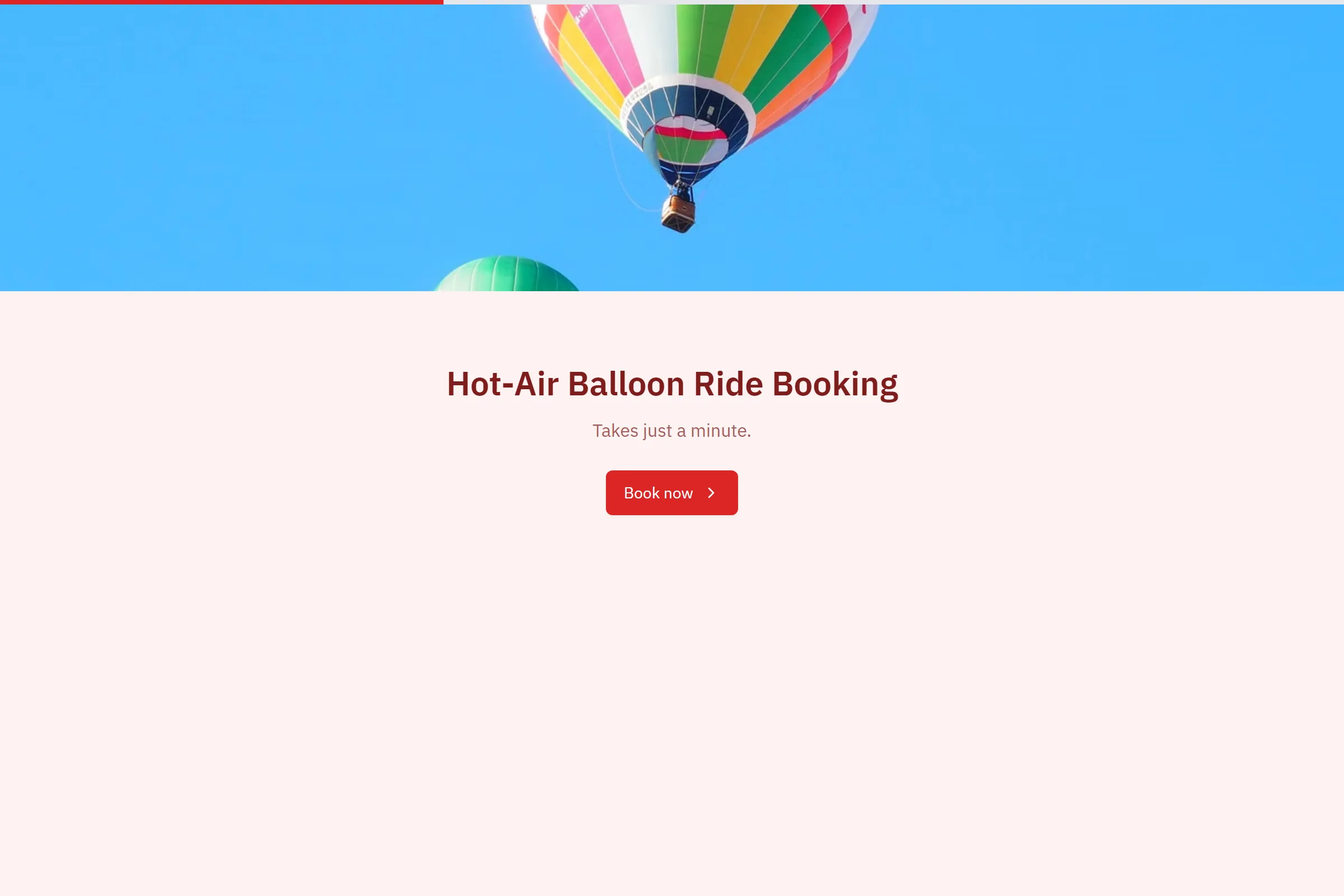 Hot-Air Balloon Ride Booking template preview