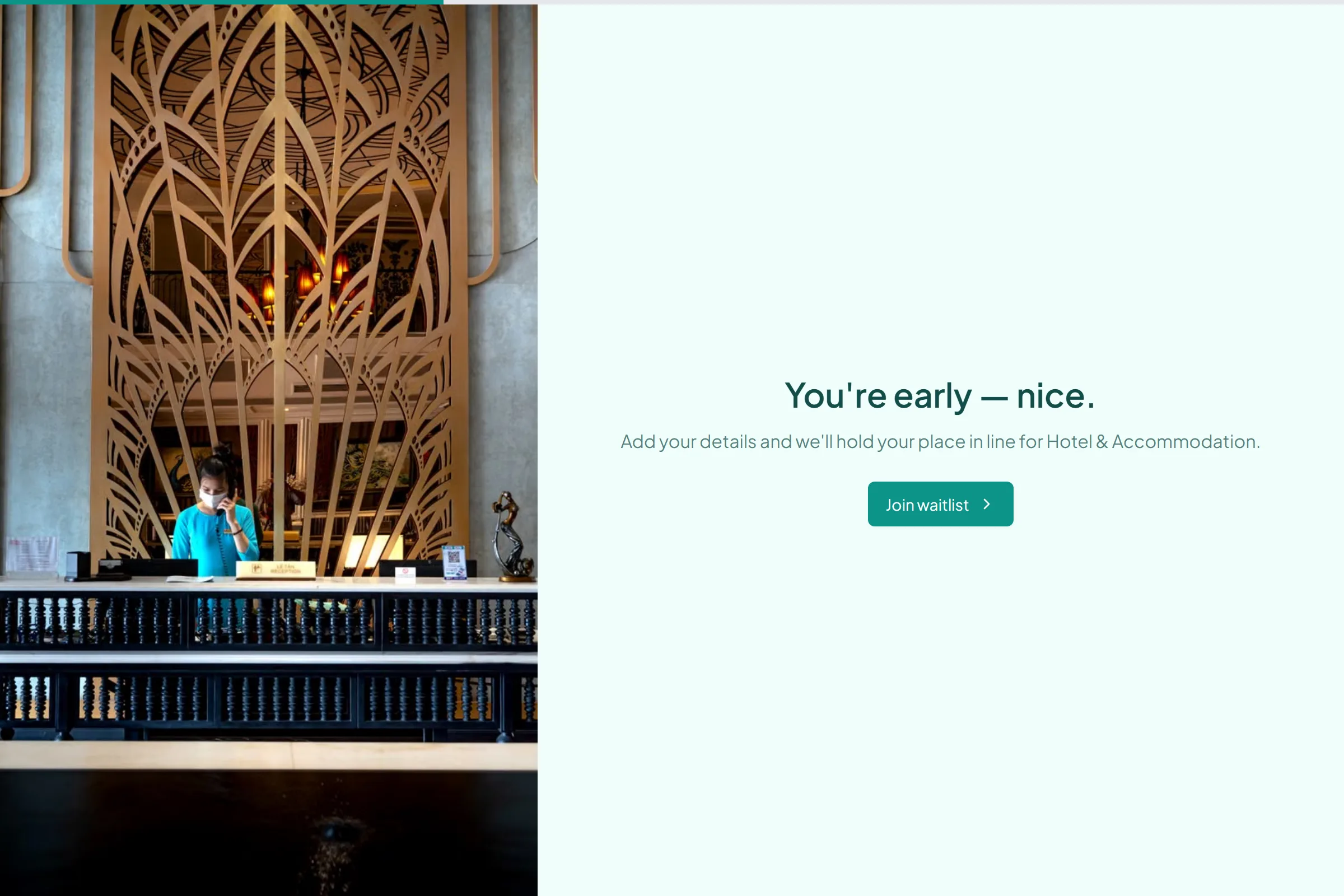 Hotel & Accommodation Waitlist template preview