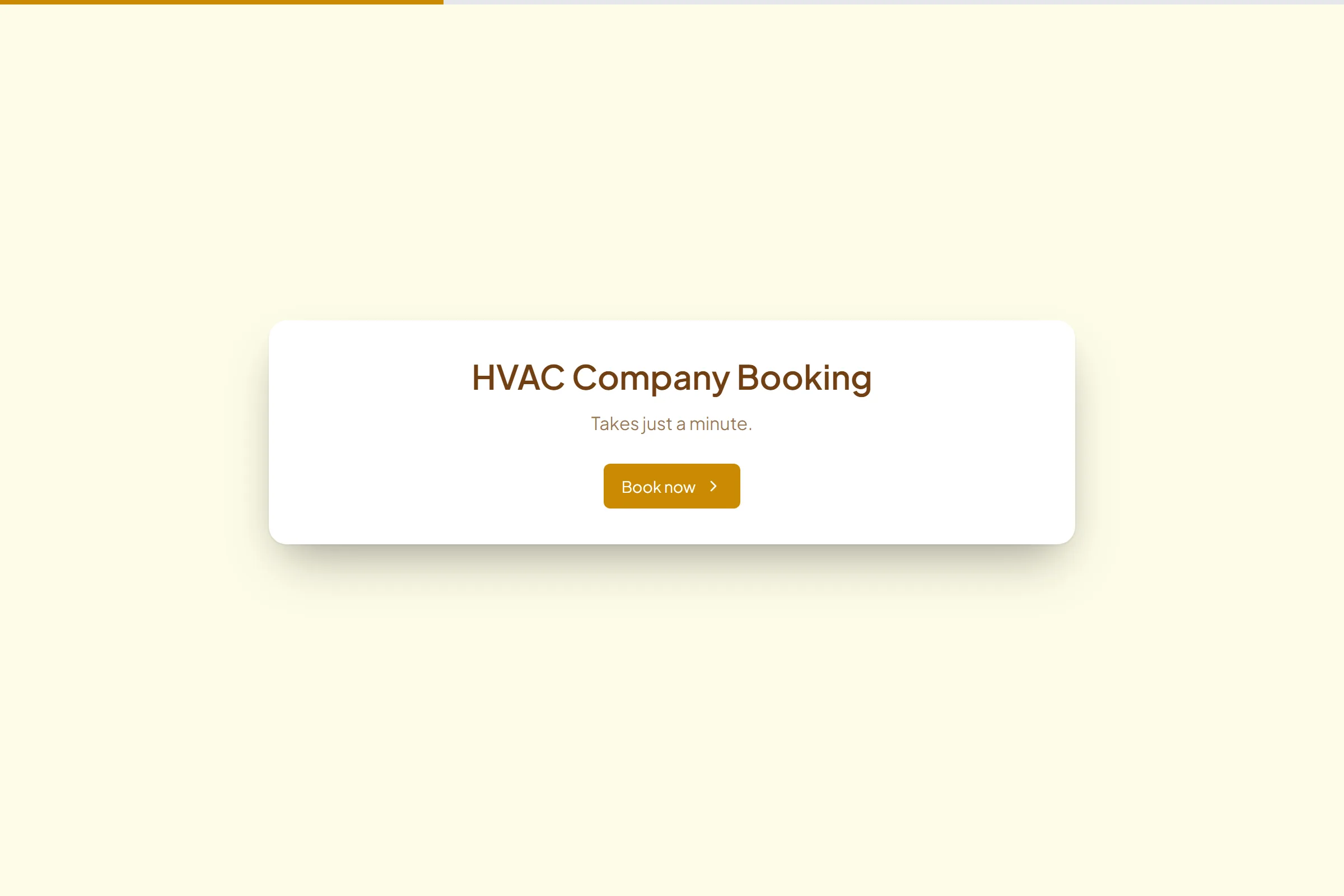 HVAC Company Booking template preview