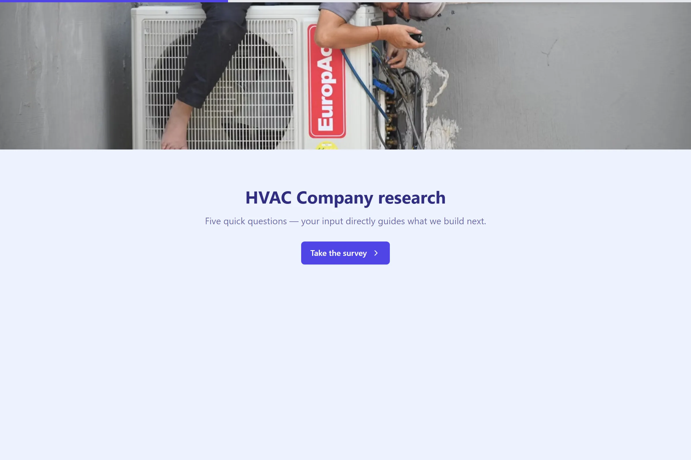 HVAC Company Market Research Survey template preview