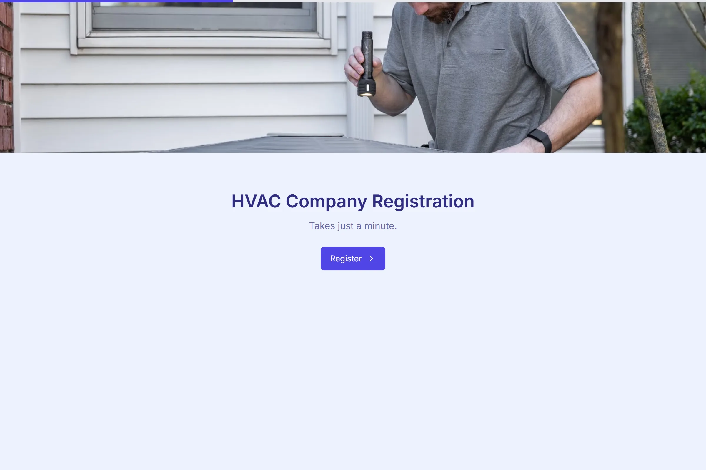 HVAC Company Registration template preview