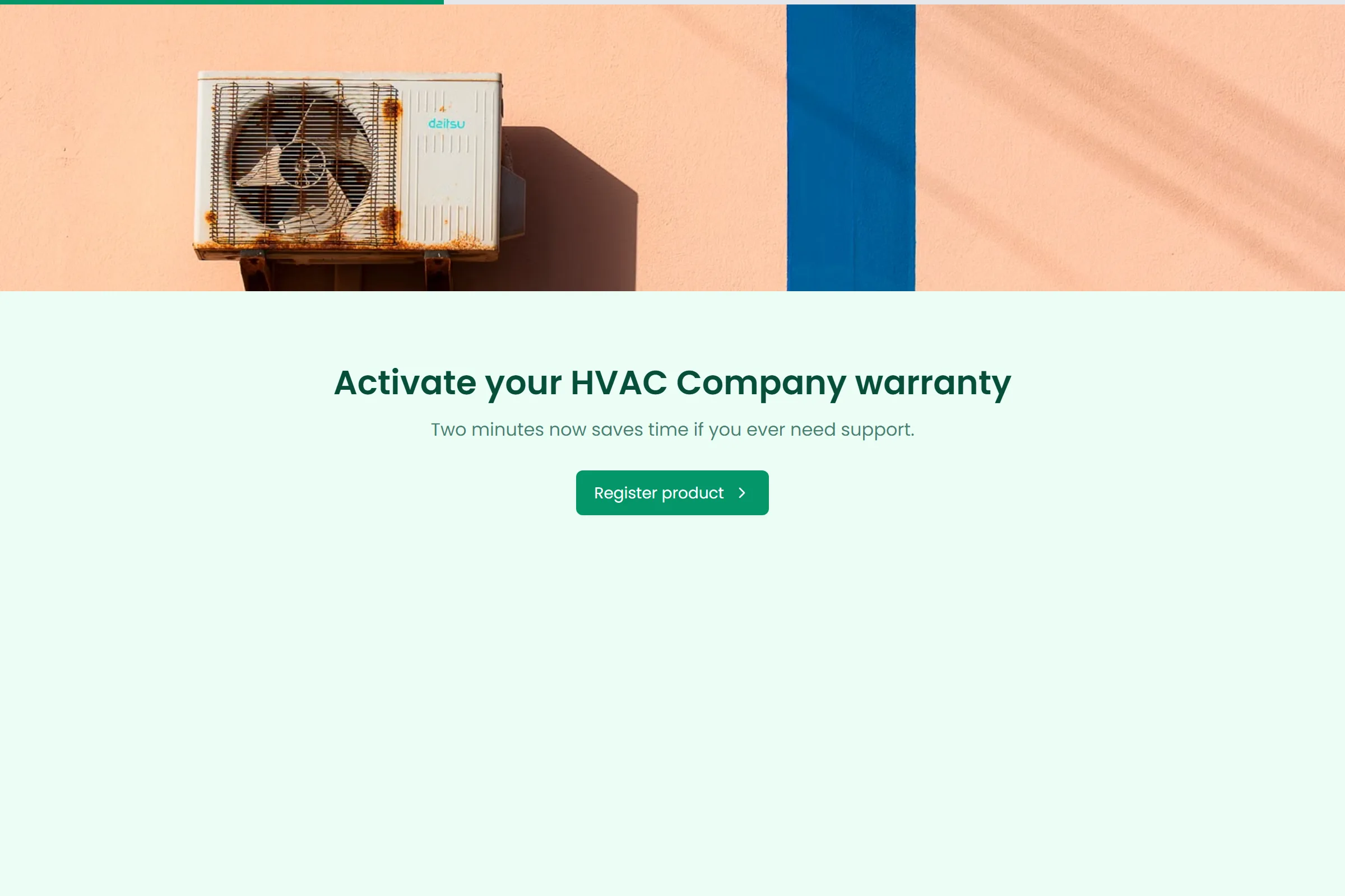 HVAC Company Warranty Registration template preview