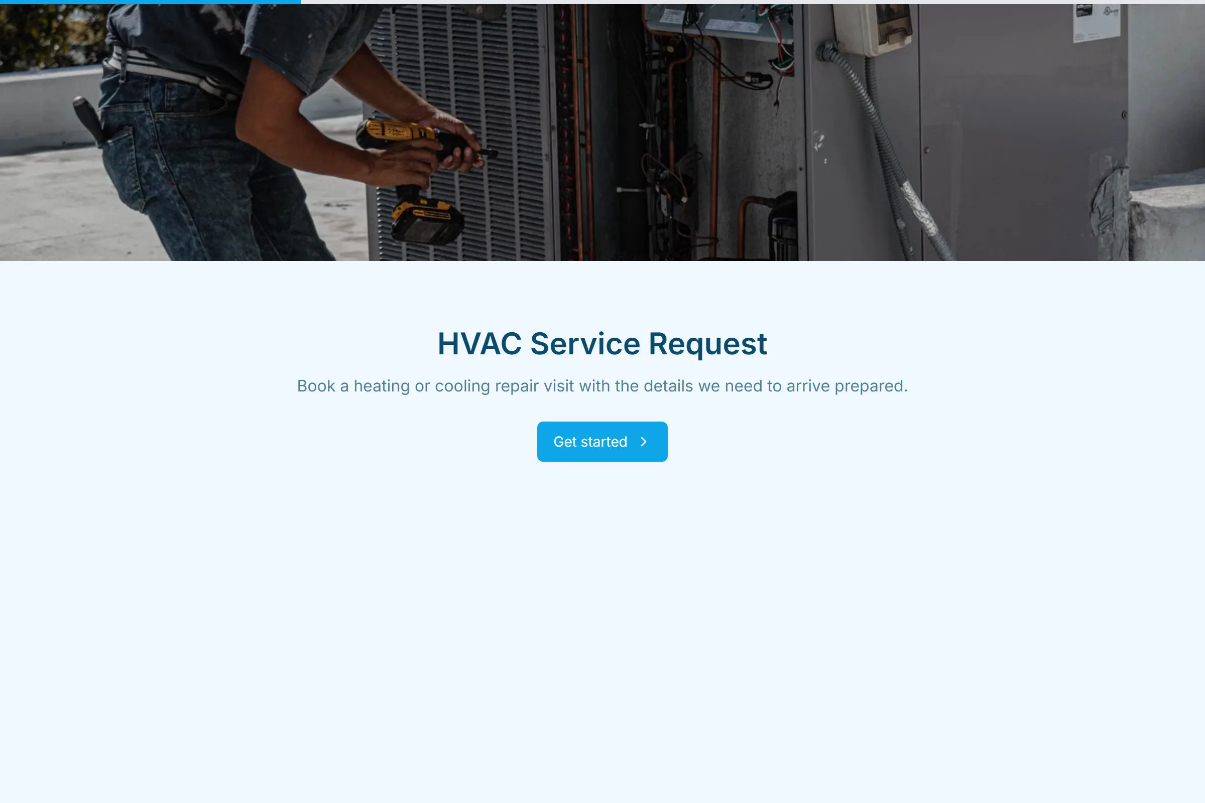 HVAC Service Request template preview
