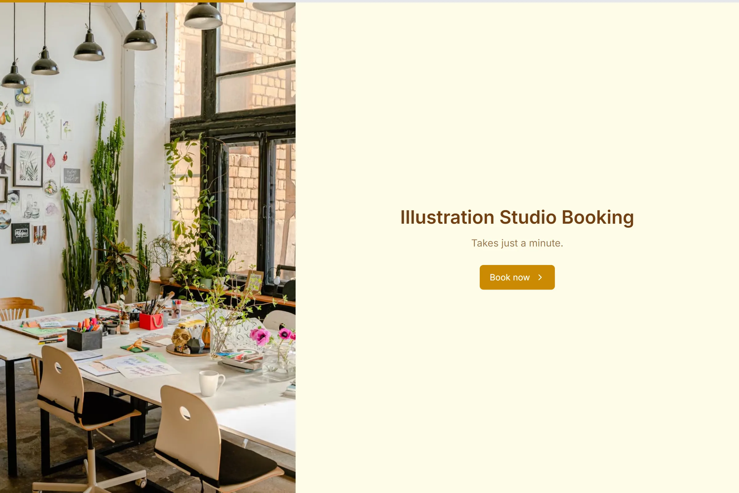 Illustration Studio Booking template preview