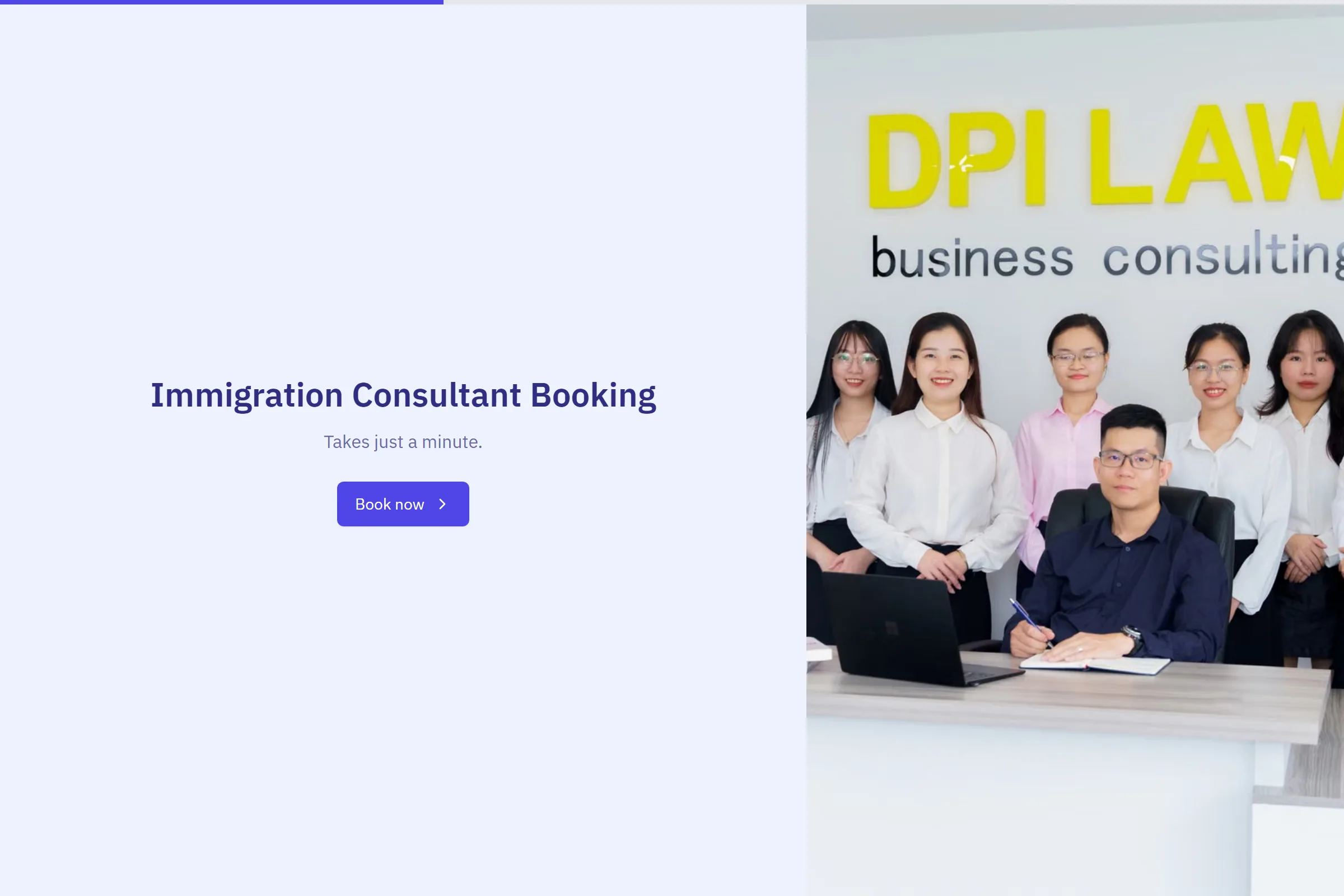 Immigration Consultant Booking template preview
