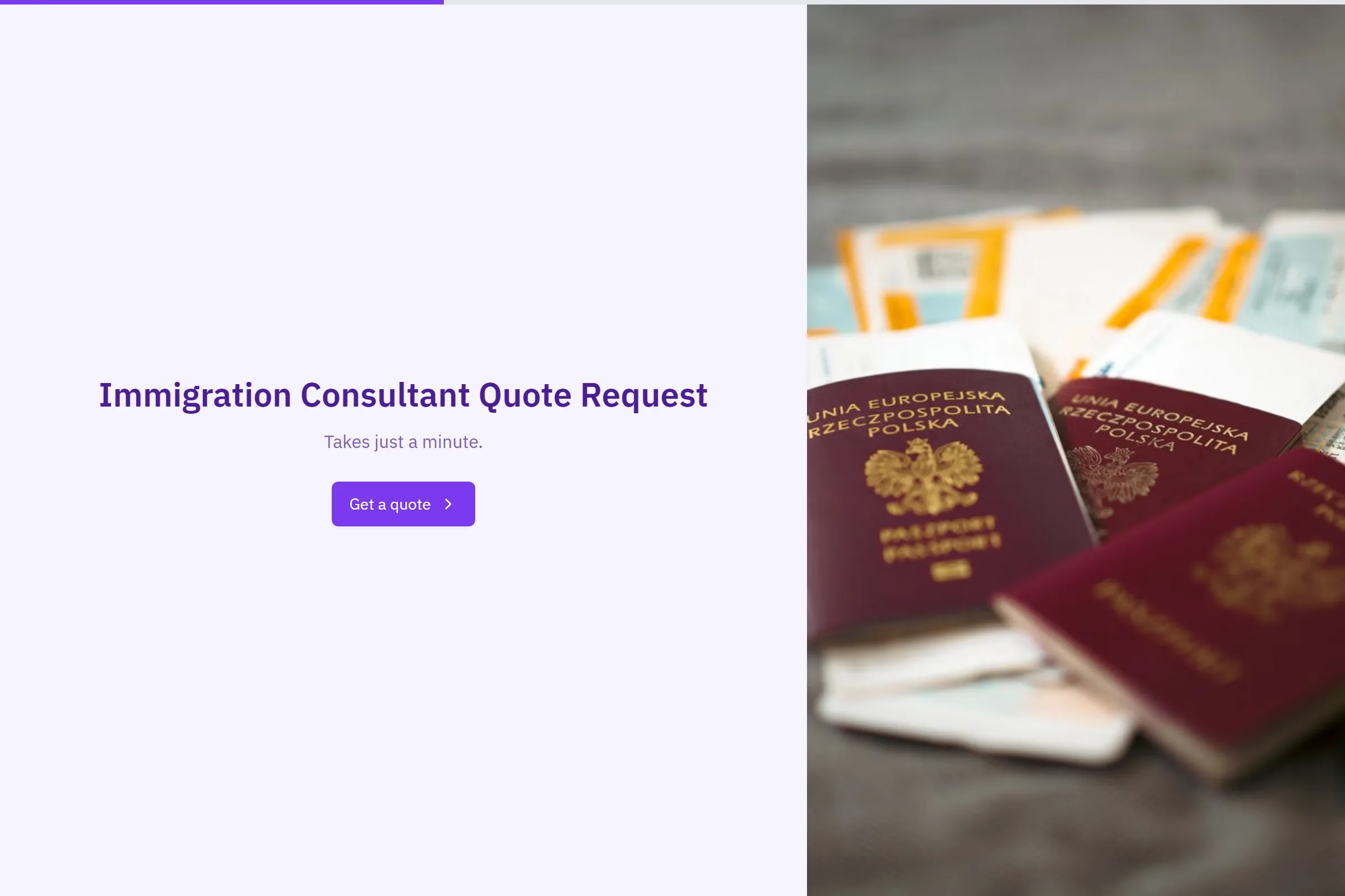 Immigration Consultant Quote Request template preview