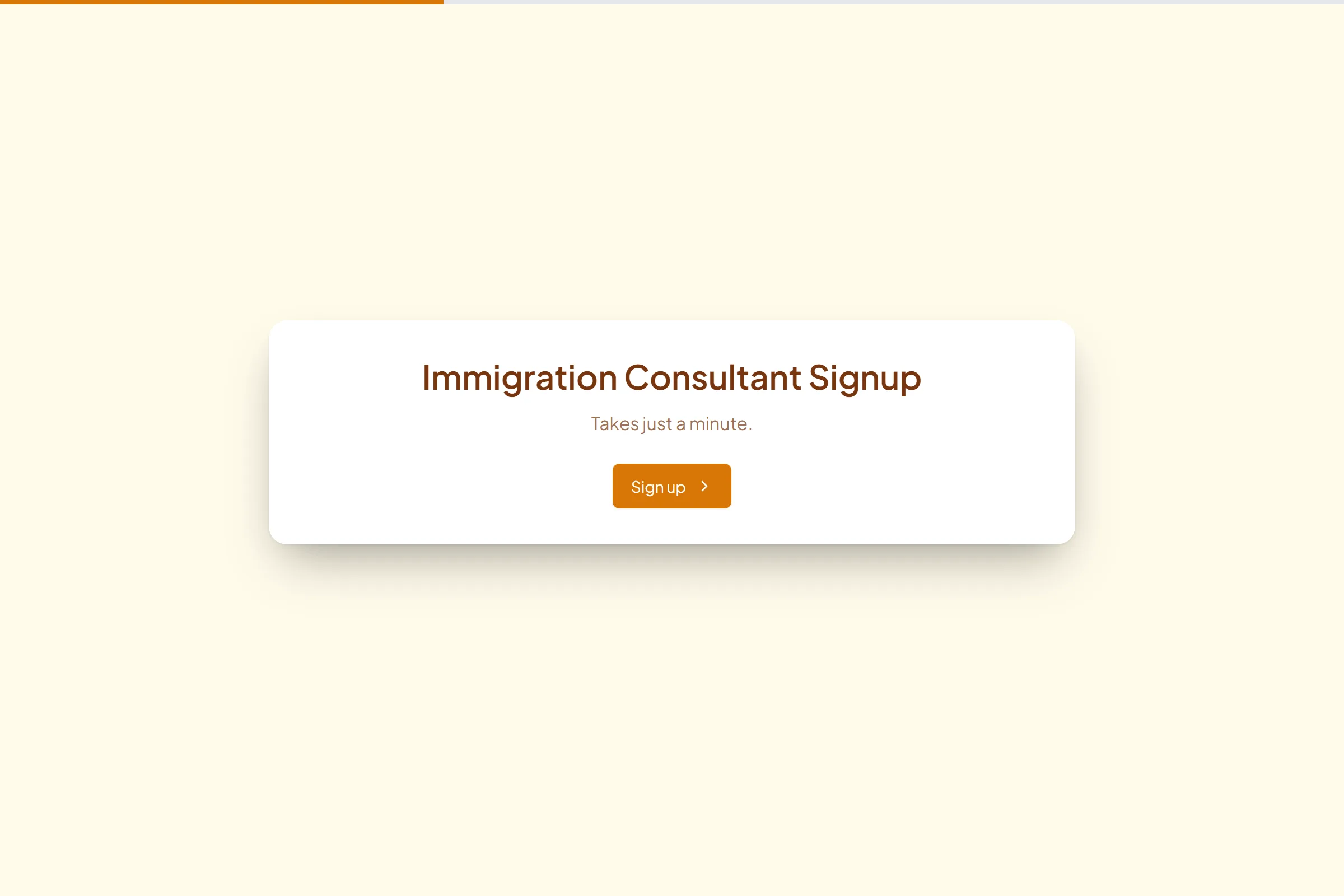 Immigration Consultant Signup template preview